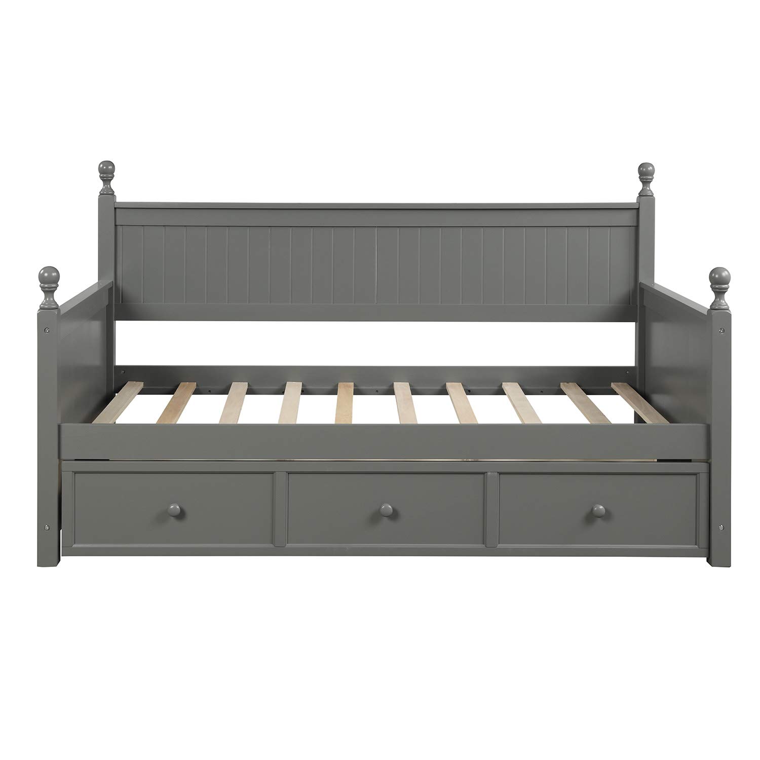 Harper & Bright Designs Twin Daybed with Storage Drawers - Wood Sofa Bed for Living Room & Bedroom - Twin Platform Bed for Kids & Guests - No Box Spring Needed (Twin Gray) | Perfect for Small Spaces, Sleepovers & Multi-Functional Furniture Needs