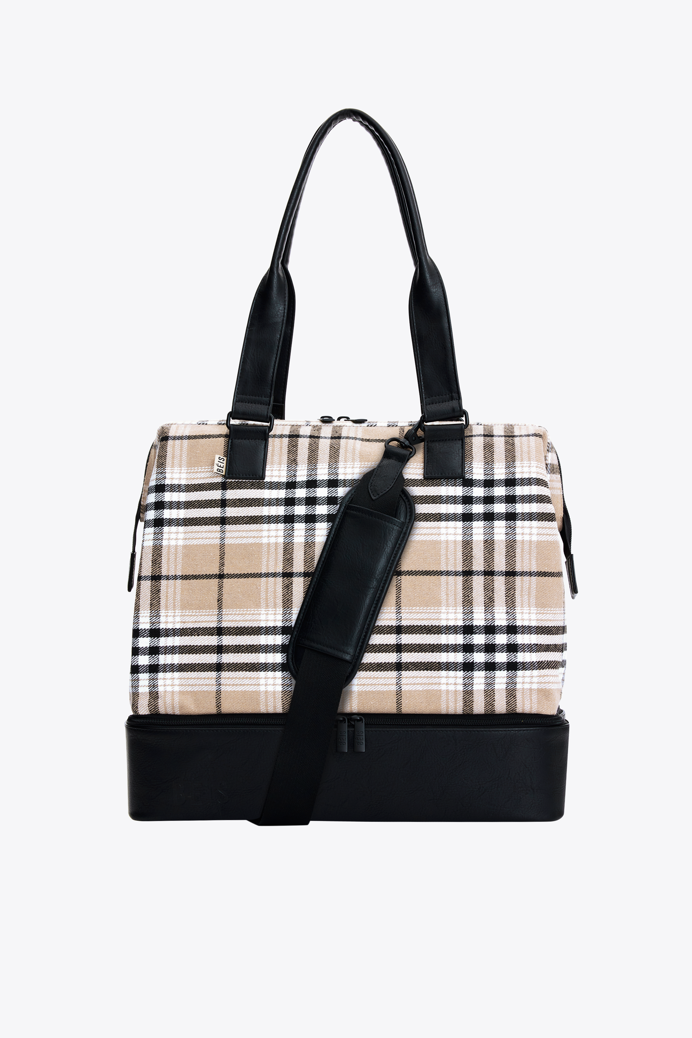 Stylish Plaid Mini Weekender Bag - Perfect for Travel, Gym & Weekend Getaways | Durable & Lightweight Carry-On Tote