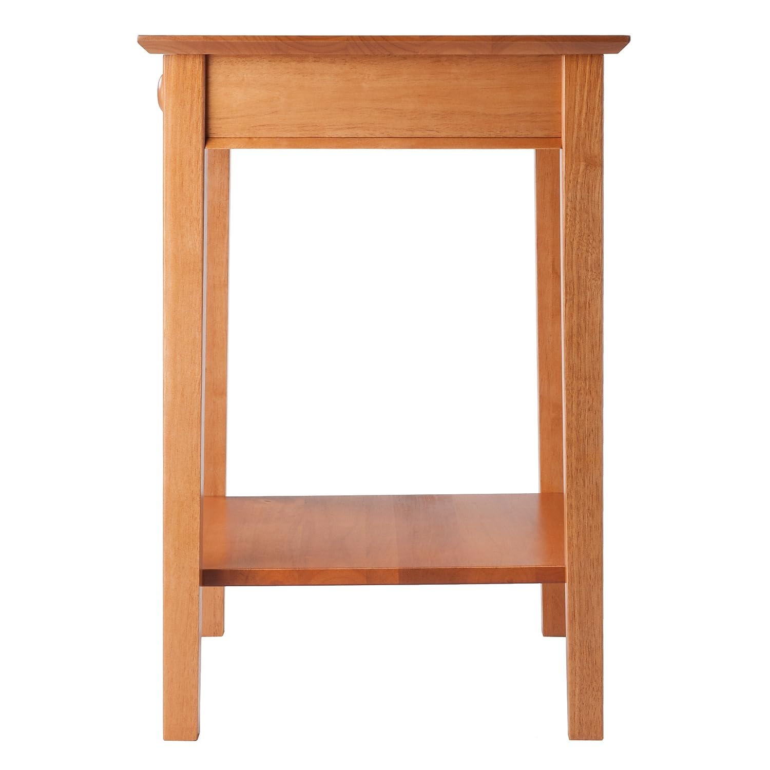 Winsome Studio Honey Brown Beech Wood End Table or Printer Stand - Compact Home Office Desk, Living Room Side Table, Bedroom Nightstand - Durable & Stylish Furniture for Small Spaces