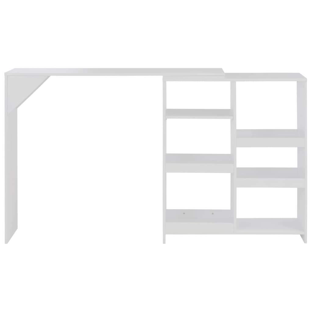 FAMIROSA L-Shaped Bar Table with Adjustable Storage Shelves - 54.33