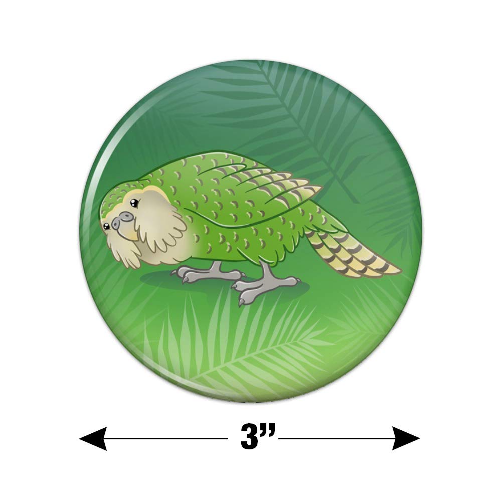 Kakapo Flightless Owl Parrot Fridge Magnet - Cute Kitchen Refrigerator Decorative Button Magnet for Home, Office & Gifts (Fun Animal-Themed Accessory)