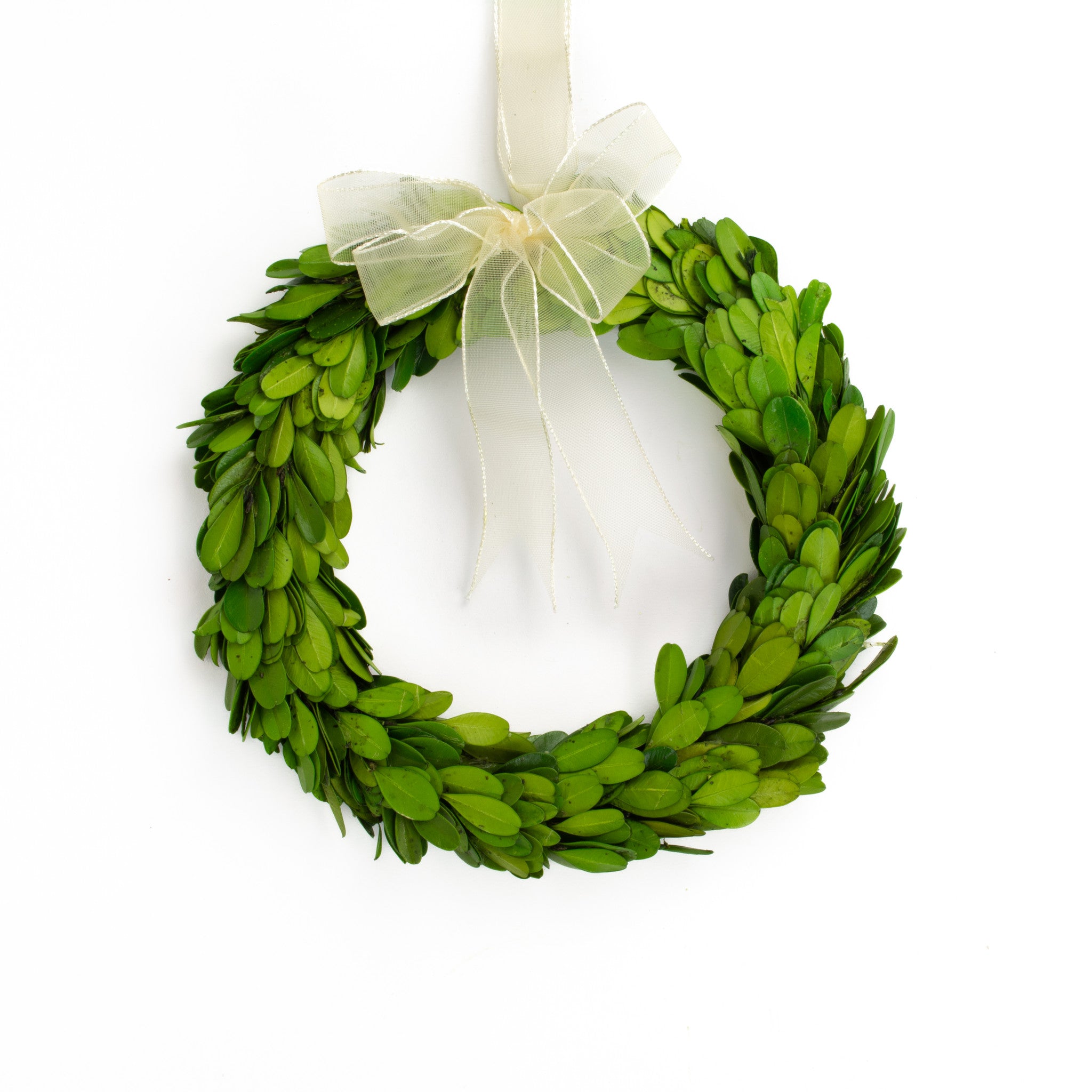 8 Inch Round Christmas Wreath with Decorative Bow - Perfect for Holiday Door Decor, Fireplace Mantel & Seasonal Home Decorations