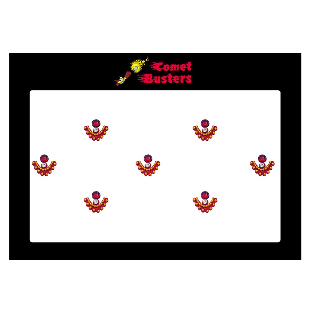 Comet Busters Elegant Maroon Bindi with Sparkling Stones & Gold Beads (BIN819) - Perfect for Weddings, Festivals & Indian Cultural Events
