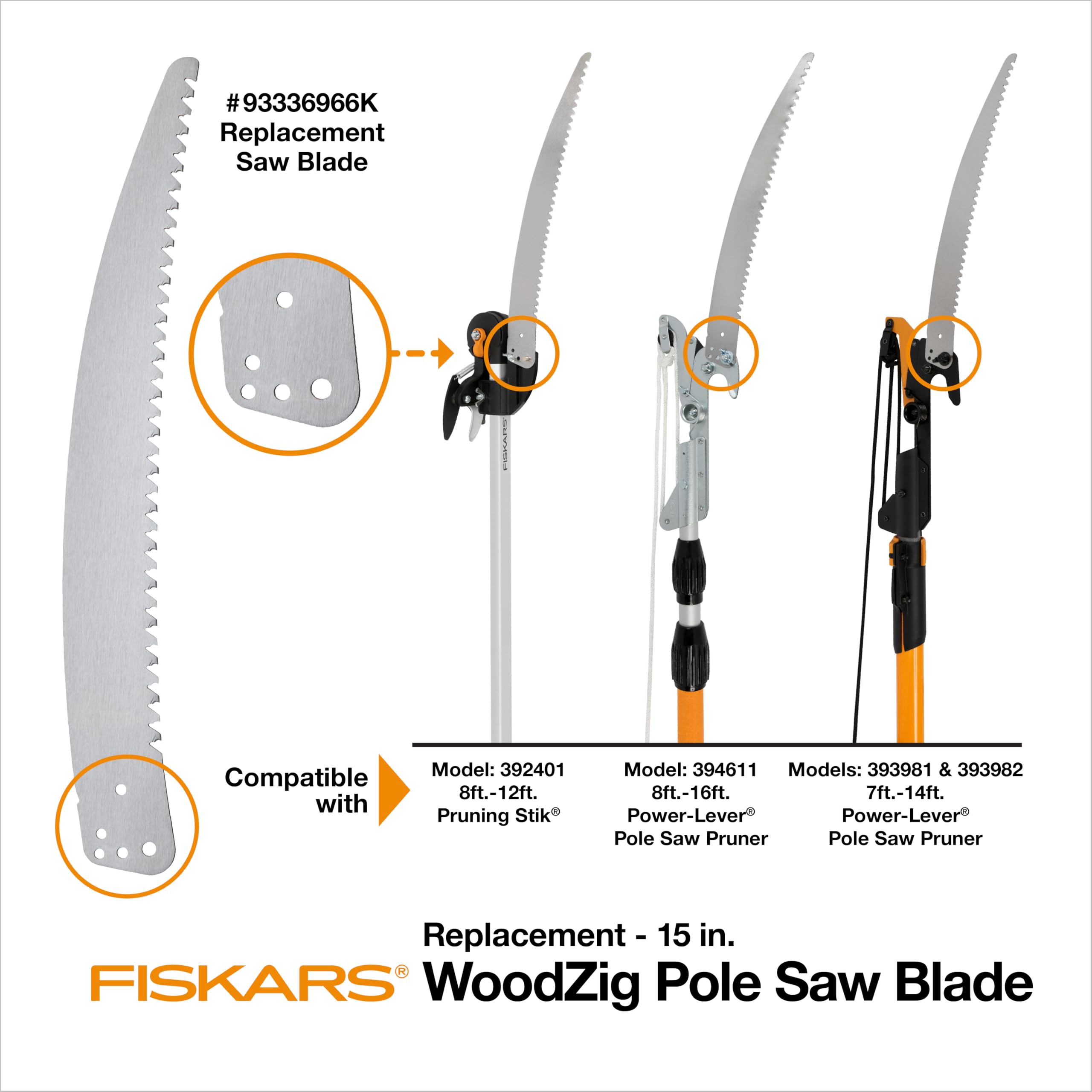 Fiskars 7ft-14ft Extendable Pole Saw & Tree Pruner - Power-Lever Technology for Easy Cutting - Heavy Duty Garden Tool for Tree Trimming & Pruning (Black/Orange) - Perfect for Lawn Care, Landscaping & Outdoor Maintenance