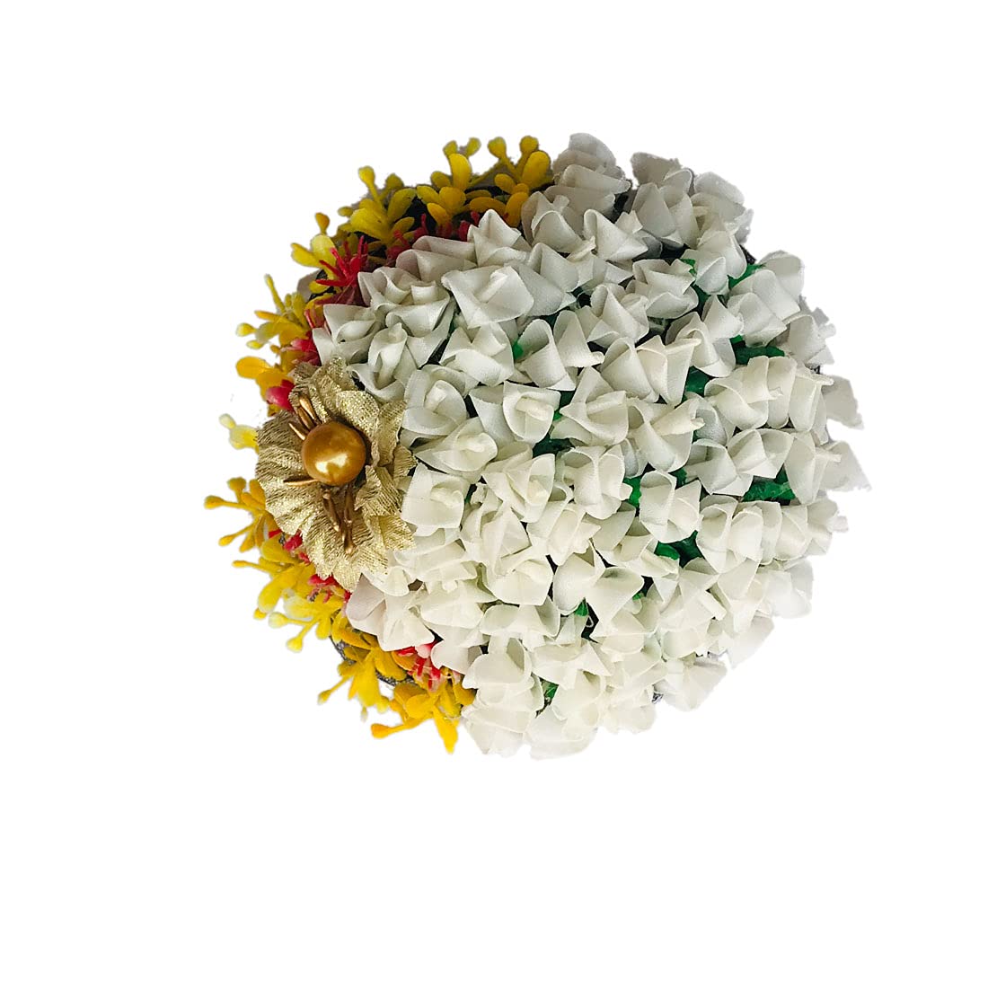 GadinFashion™ Artificial Flower Juda Hair Gajra for Women & Girls - Fake Rubber Band Hair Accessories for Bun Styling (Pack of 1, Multi-Color) | Perfect for Weddings, Parties & Festive Occasions