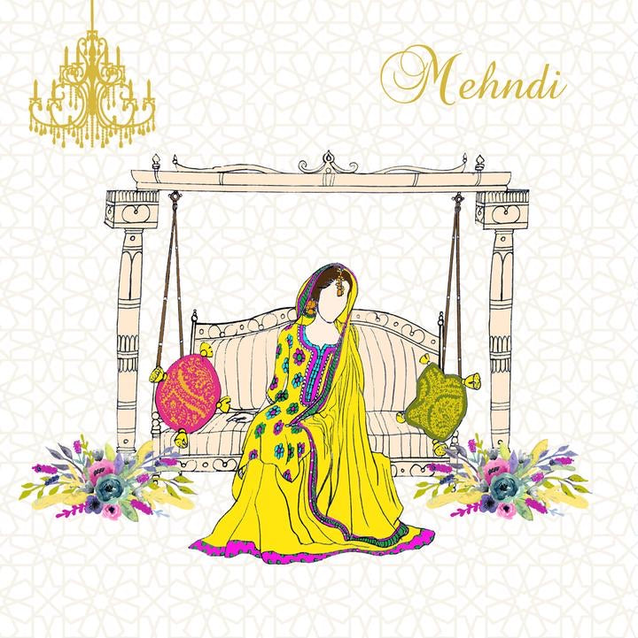 Beautiful Mehndi Henna Design Cards for Wedding, Bridal Shower & Festive Celebrations - Perfect for DIY Crafts & Party Invitations