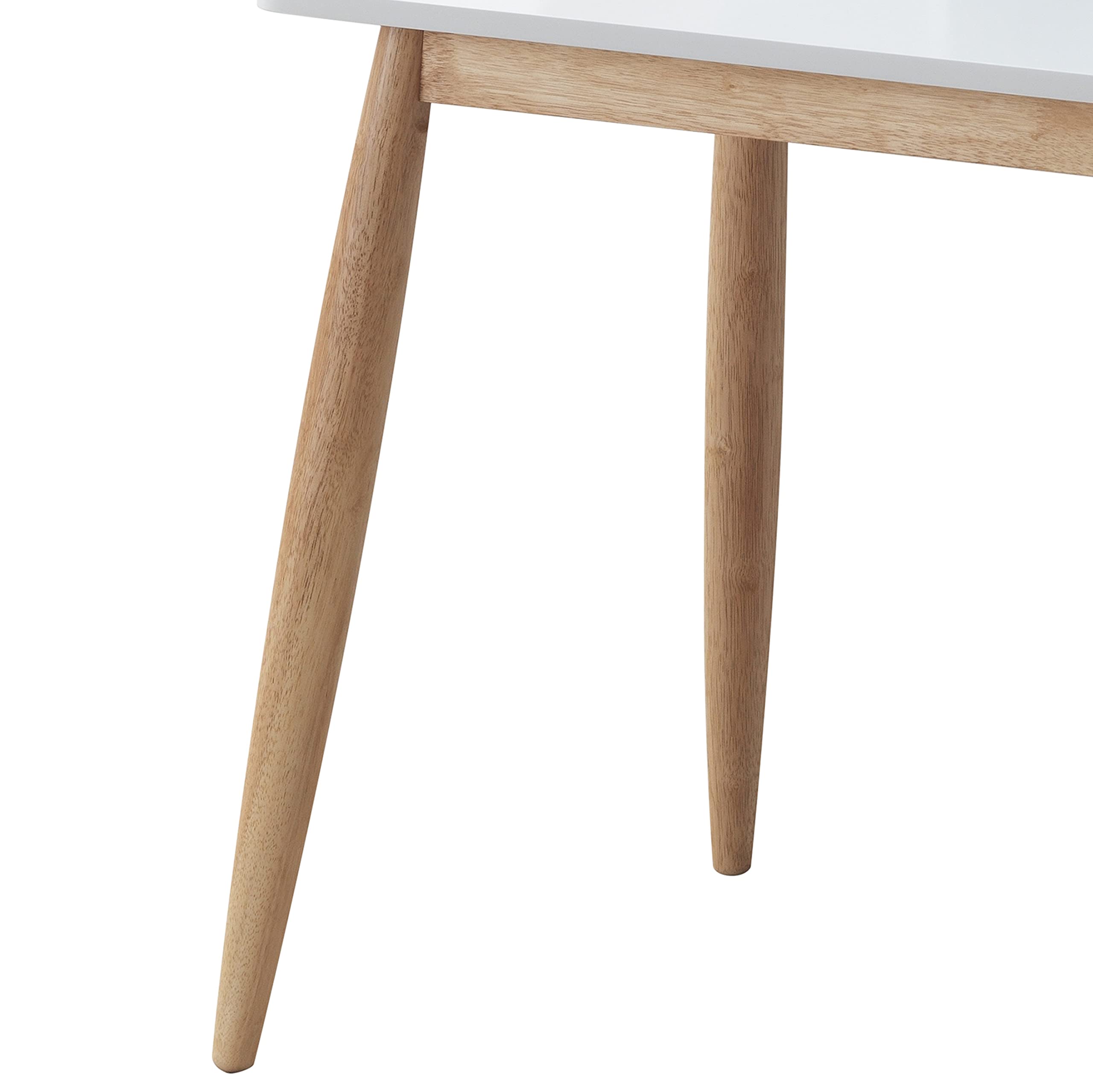 Haugen Modern White Wooden Writing Desk with Hutch - Home Office Furniture for Study, Work & Small Spaces