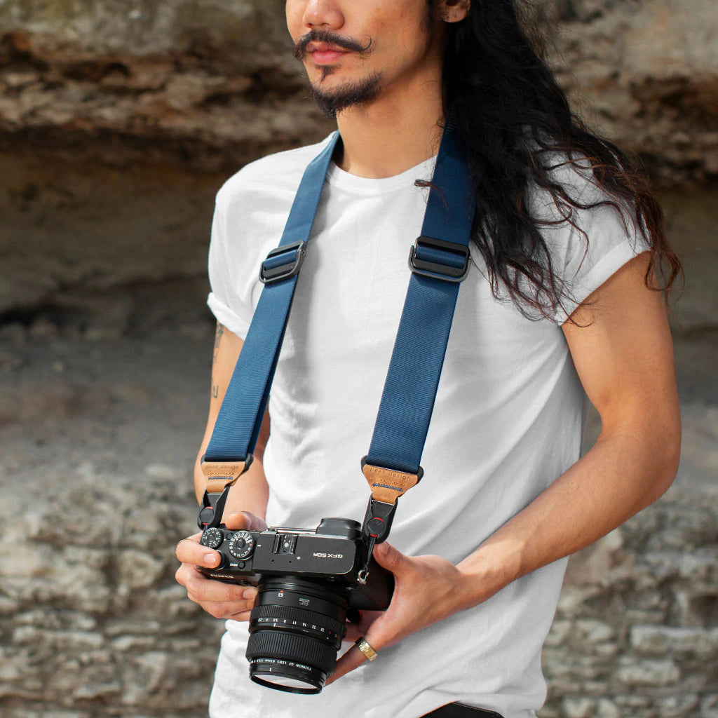 Peak Design Slide Camera Strap - Adjustable Padded Shoulder Strap for DSLR & Mirrorless Cameras (Midnight Blue) - Perfect for Travel, Hiking & Professional Photography