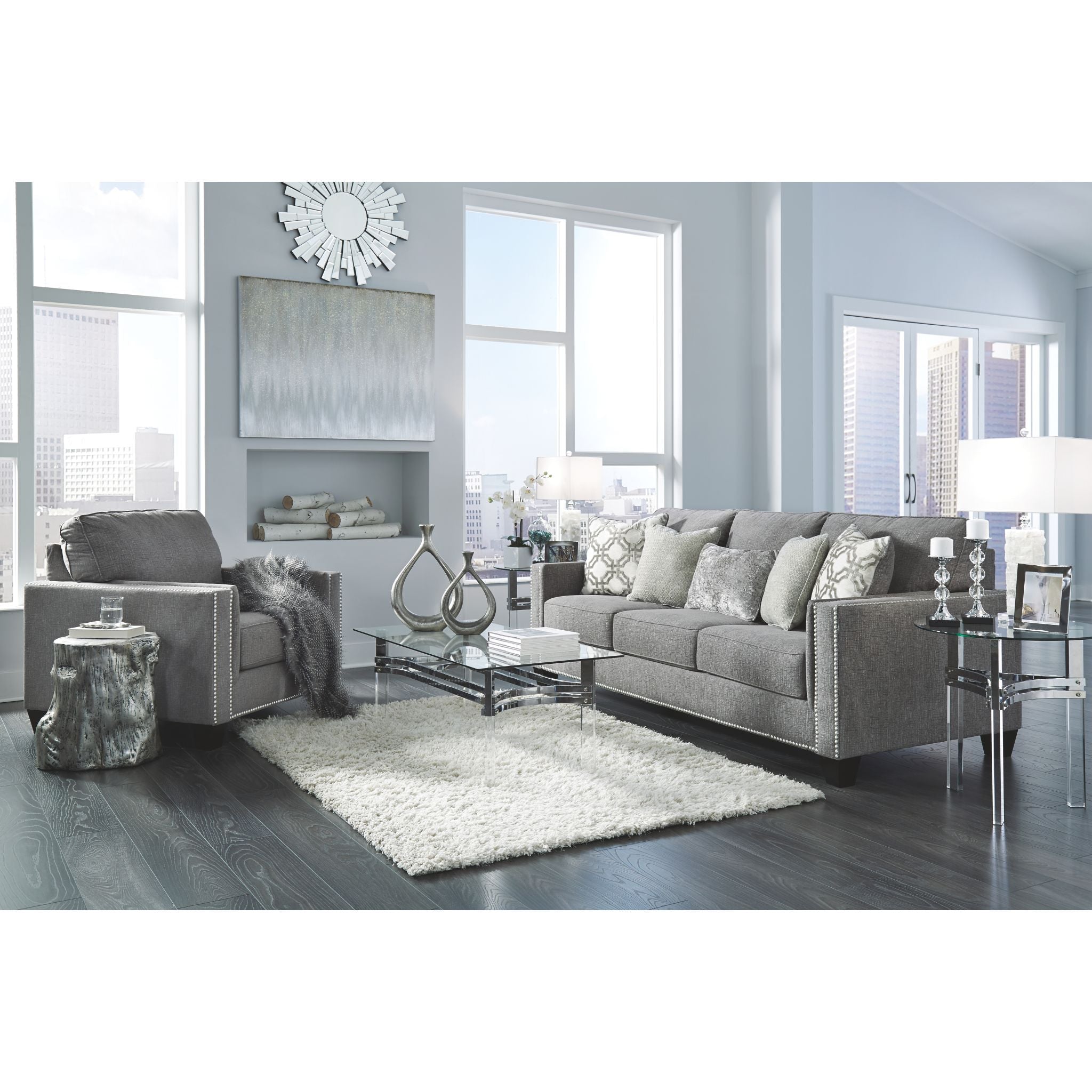 Barrali Modern Sofa in Soft Gray - Comfortable Living Room Couch for Small Spaces, Apartments & Cozy Home Decor