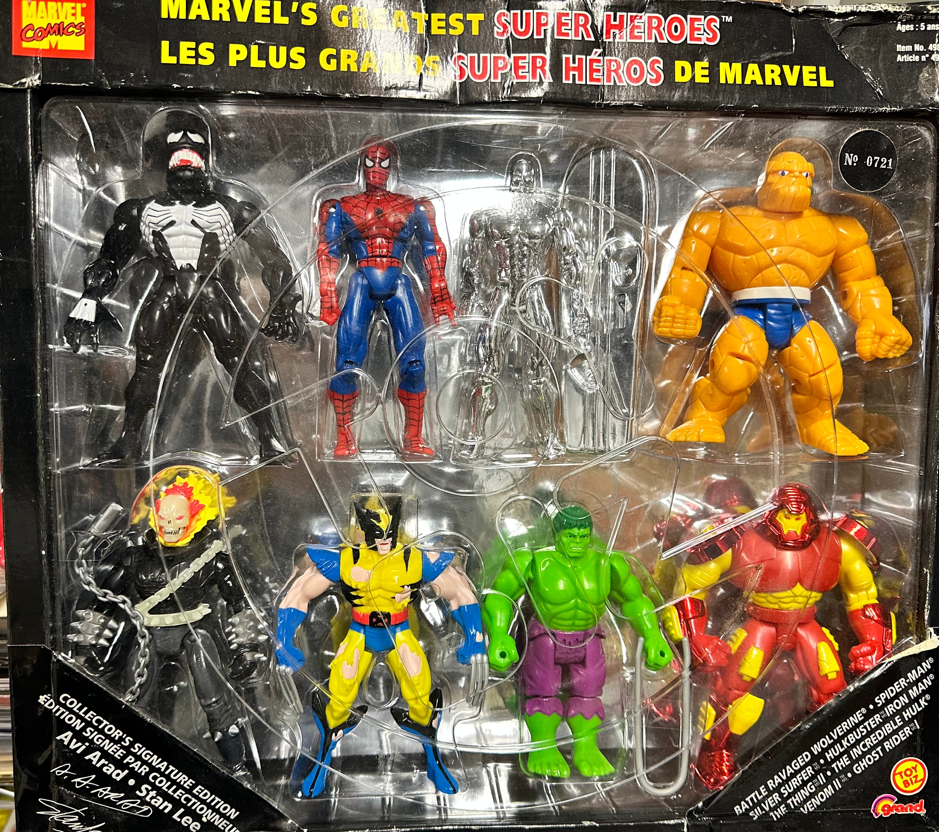 Marvel Superheroes Rare 8 Vintage Action Figures Sealed Box Set 1995 - Collectible Comic Book Character Toys for Display & Gift Giving