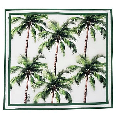 White Coconut Trees Swim Sarong Pareo Cover Up - Tropical Beach Wrap for Women, Lightweight Quick-Dry Swimwear Cover, Perfect for Pool, Vacation & Summer Outfits
