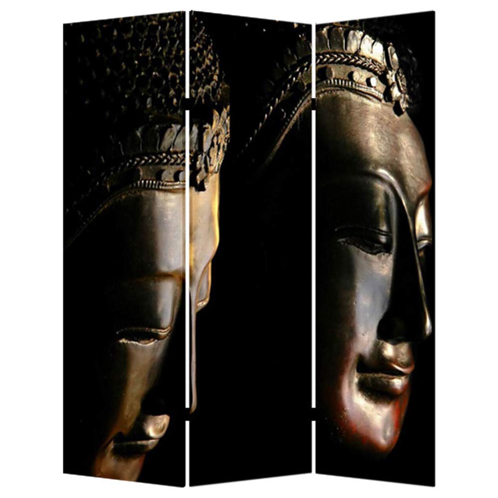 Stylish Buddha Room Divider Screen - Handcrafted Asian Inspired Room Partition for Home Decor, Meditation Space & Office Privacy | 6-Panel Folding Divider with Spiritual Design