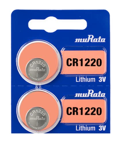 Murata CR1220 3V Lithium Coin Cell Battery - 2 Pack, Replacement for Sony CR1220 - Perfect for Watches, Key Fobs, Calculators & Small Electronics