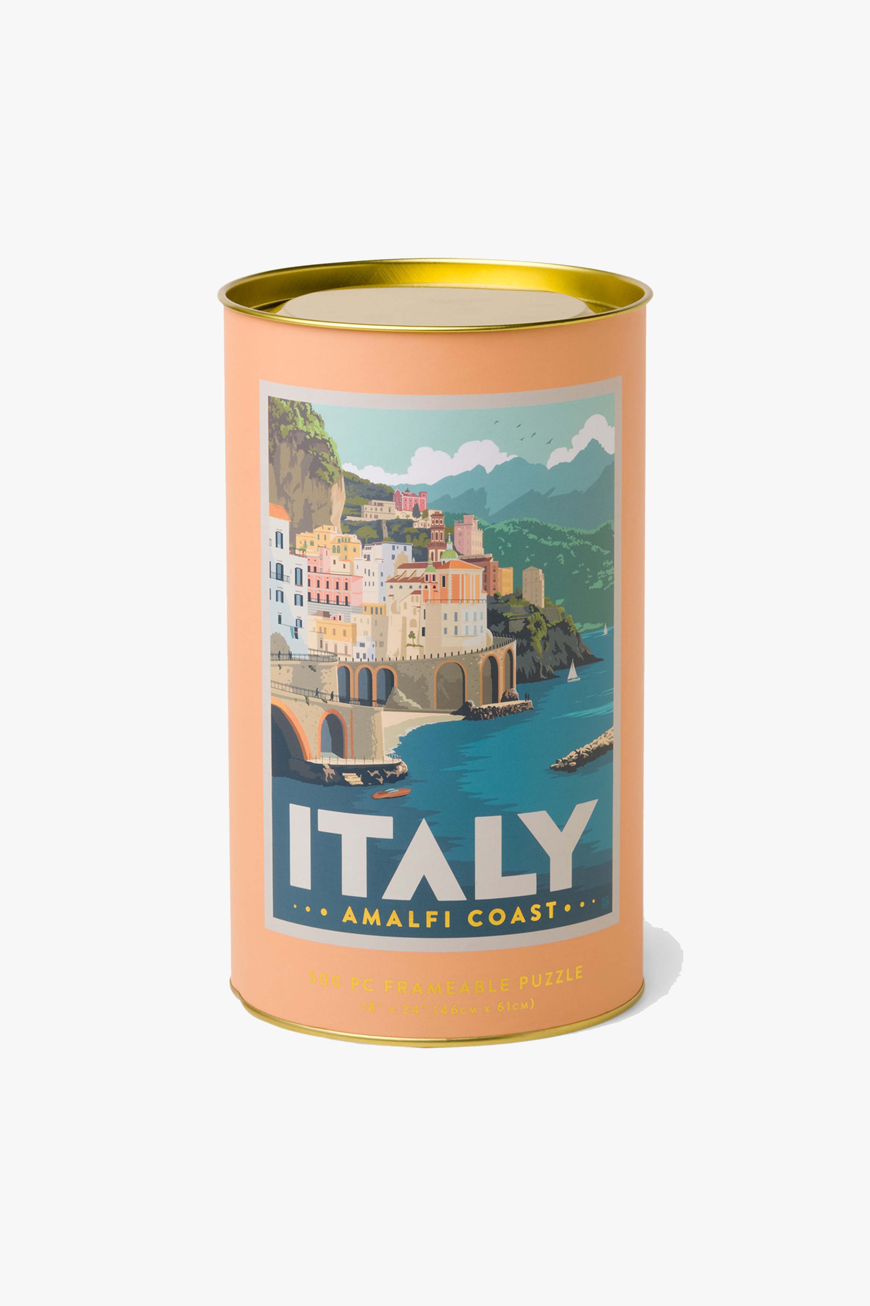 500-Piece Italy Jigsaw Puzzle in Cannister - Perfect for Family Game Night & Educational Fun
