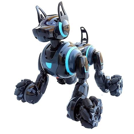 YUKAYUGA 2.4G RC Stunt Robot Dog Toy with LED Lights, Sound Effects & Auto Induction - USB Rechargeable Remote Control Robotic Pet for Kids Indoor/Outdoor Play
