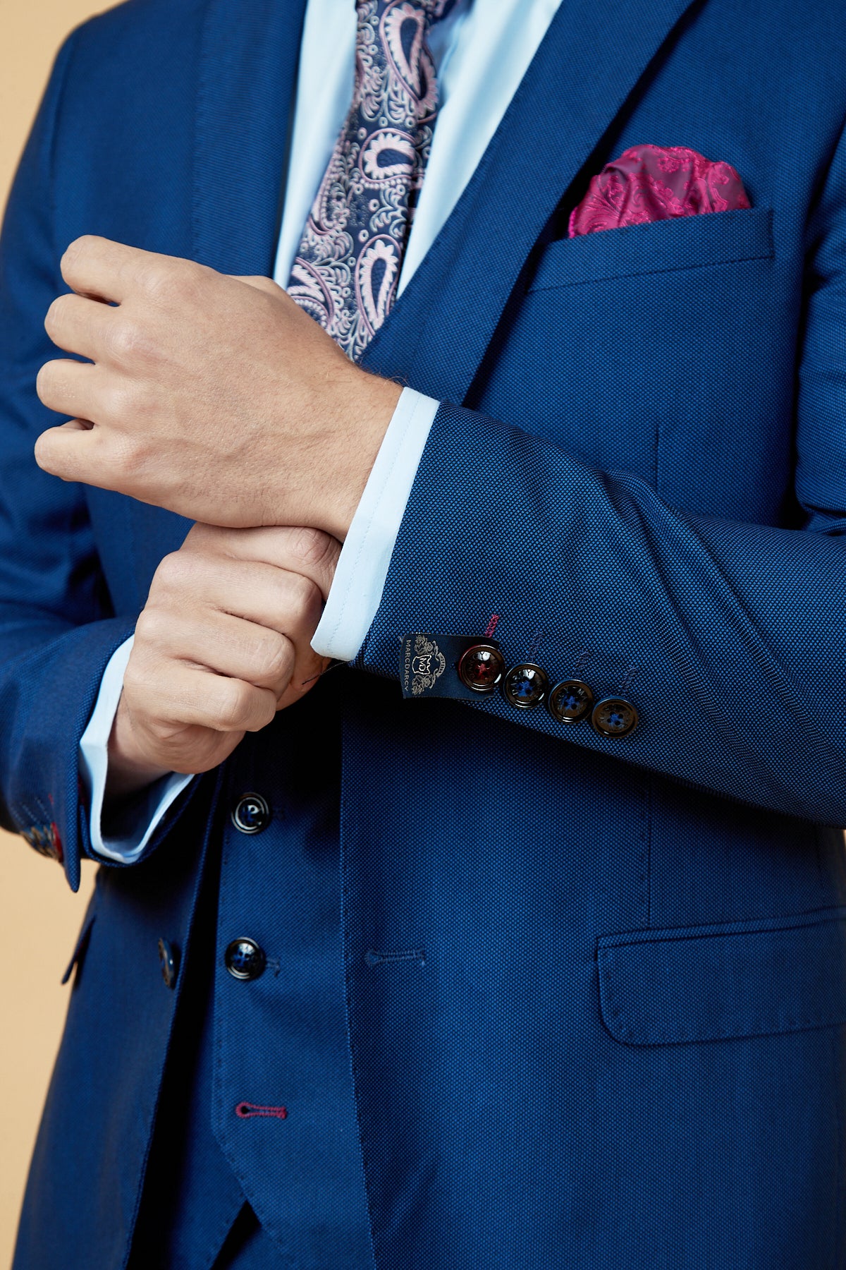 Royal Blue Three Piece Suit for Men - Single Breasted Waistcoat & Matching Blazer | Perfect for Weddings, Business Meetings & Formal Events