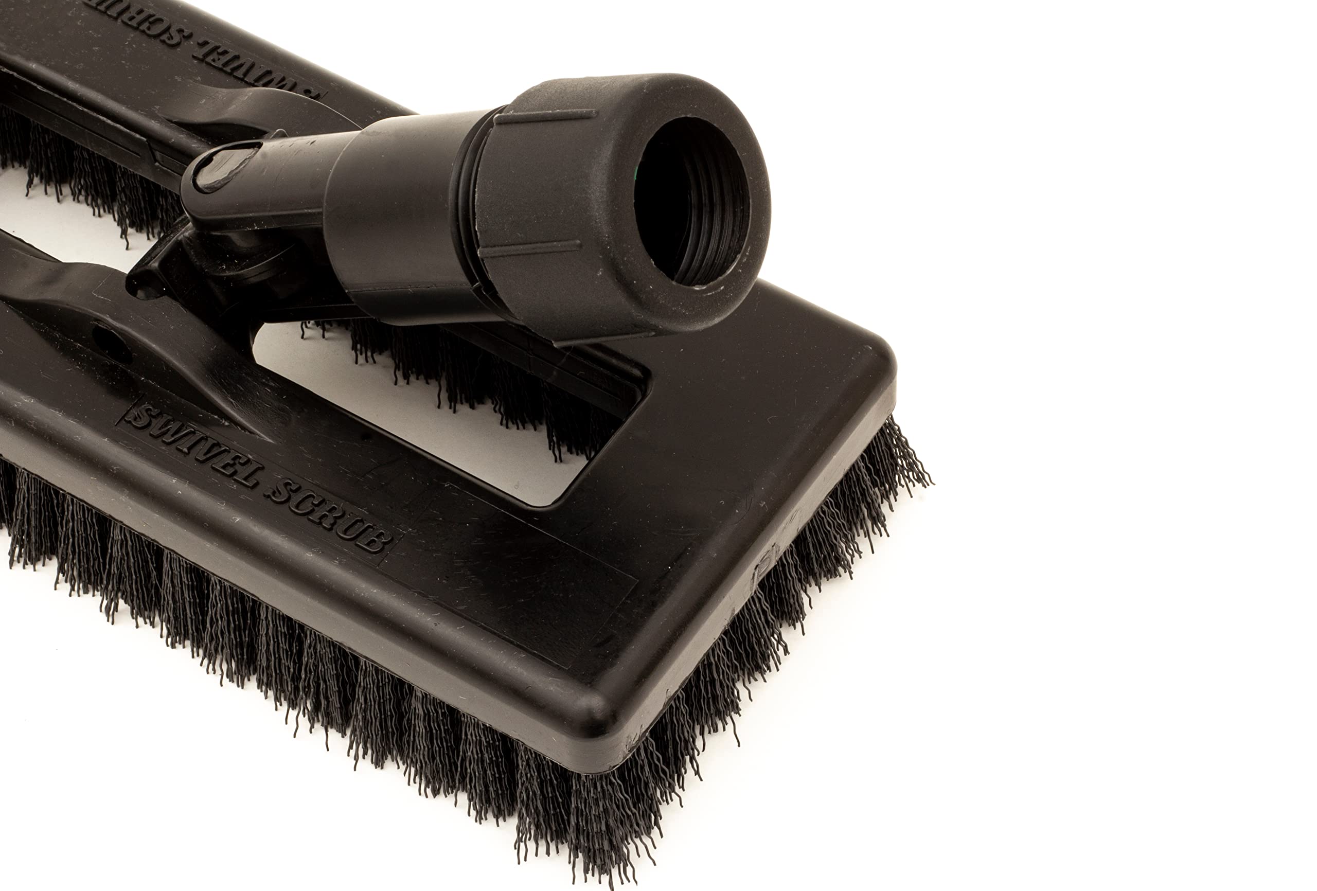SPARTA 3638831EC03 8-Inch Black Polyester Rectangle Scrub Brush - Heavy Duty Floor Cleaning Brush with Swivel Head for Tile, Grout, Concrete & Hard Surfaces - Perfect for Kitchen, Bathroom, Garage & Outdoor Use