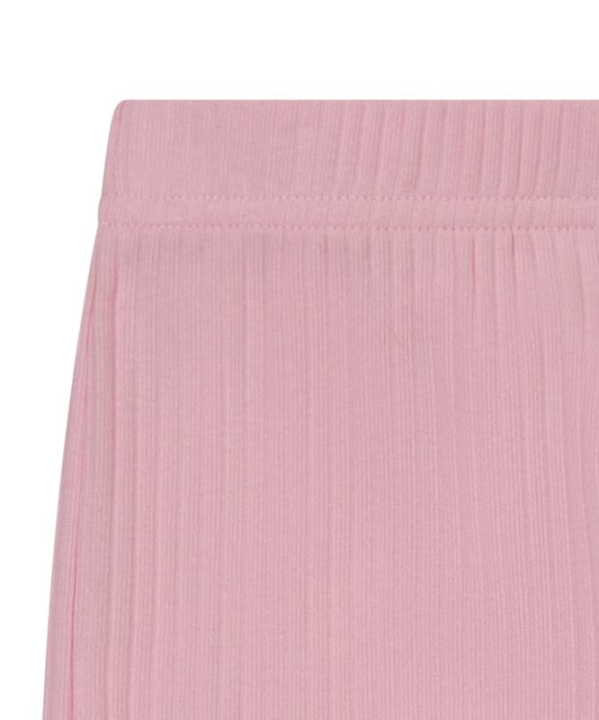 High Waist Light Pink Ribbed Knit Leggings for Women - Comfortable Yoga Pants for Workout, Lounge & Everyday Wear