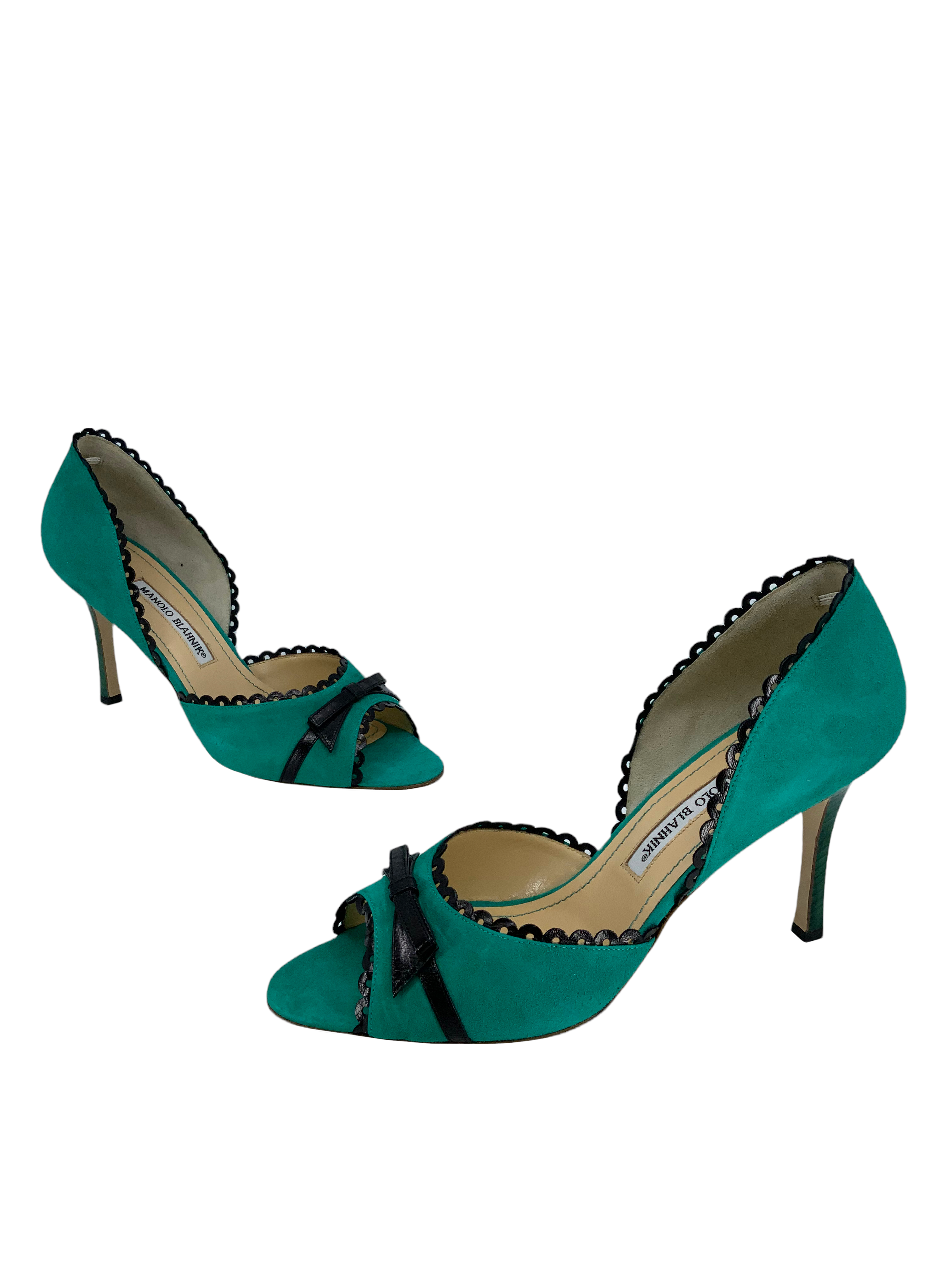 Manolo Blahnik Suede d'Orsay Pumps Women's Size 10.5 - Elegant High Heels for Weddings, Parties & Office Wear