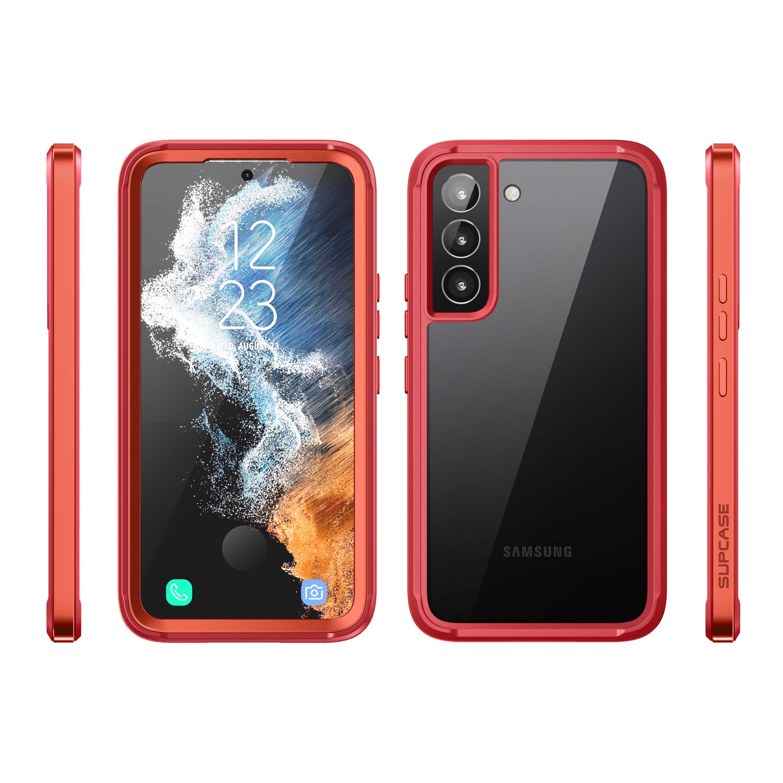 Samsung Galaxy S22 Unicorn Beetle EDGE XT Bumper Case - Shockproof Protective Cover with Metallic Red Finish | Perfect for Outdoor Activities, Travel & Daily Use
