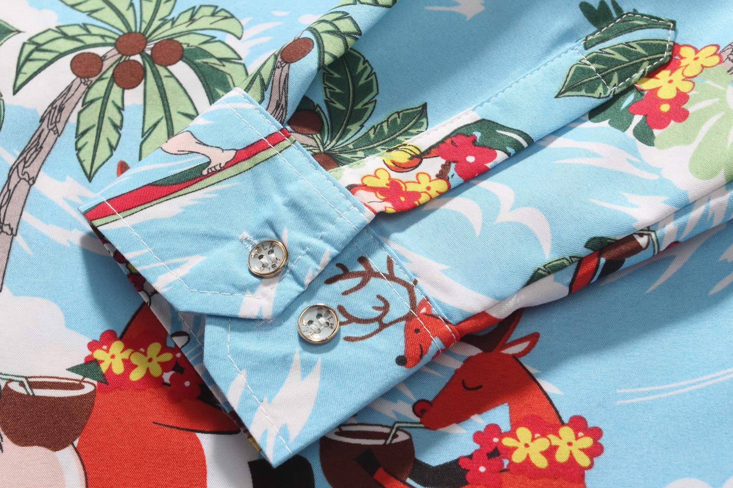 SSLR Men's Christmas Shirts - Santa Claus Print Button Down Long Sleeve Shirt for Holiday Parties, Family Gatherings & Festive Office Wear