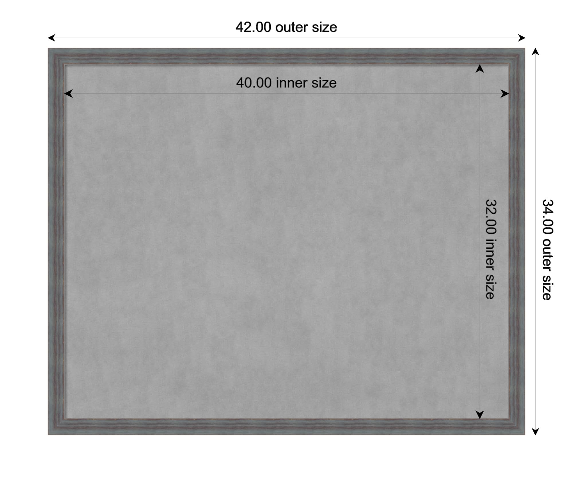 Amanti Art Blue Framed Magnetic Board 34x42 X-Large - Metal Vision Board for Office & Home Decor - Perfect for Kitchen, Mudroom & Kids Room Organization - Display Photos, Notes & Reminders with Magnets