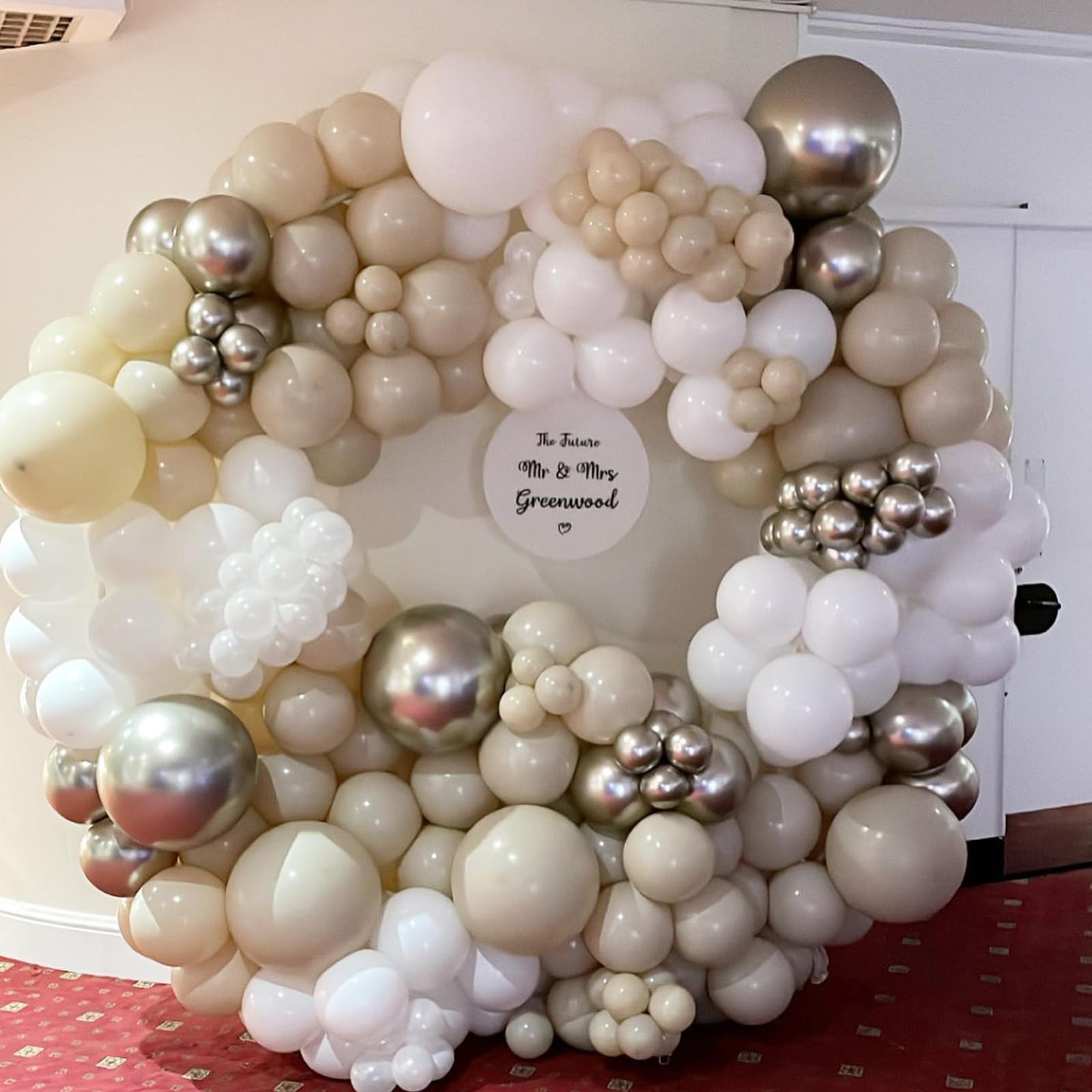 102 Pcs White and Gold Balloon Garland Arch Kit - Beige White Gold Balloons for Boho Wedding, Baby Shower, Bridal Shower, Engagement & Birthday Party Decorations | Perfect for Backdrop, Photo Booth & Ceiling Decor