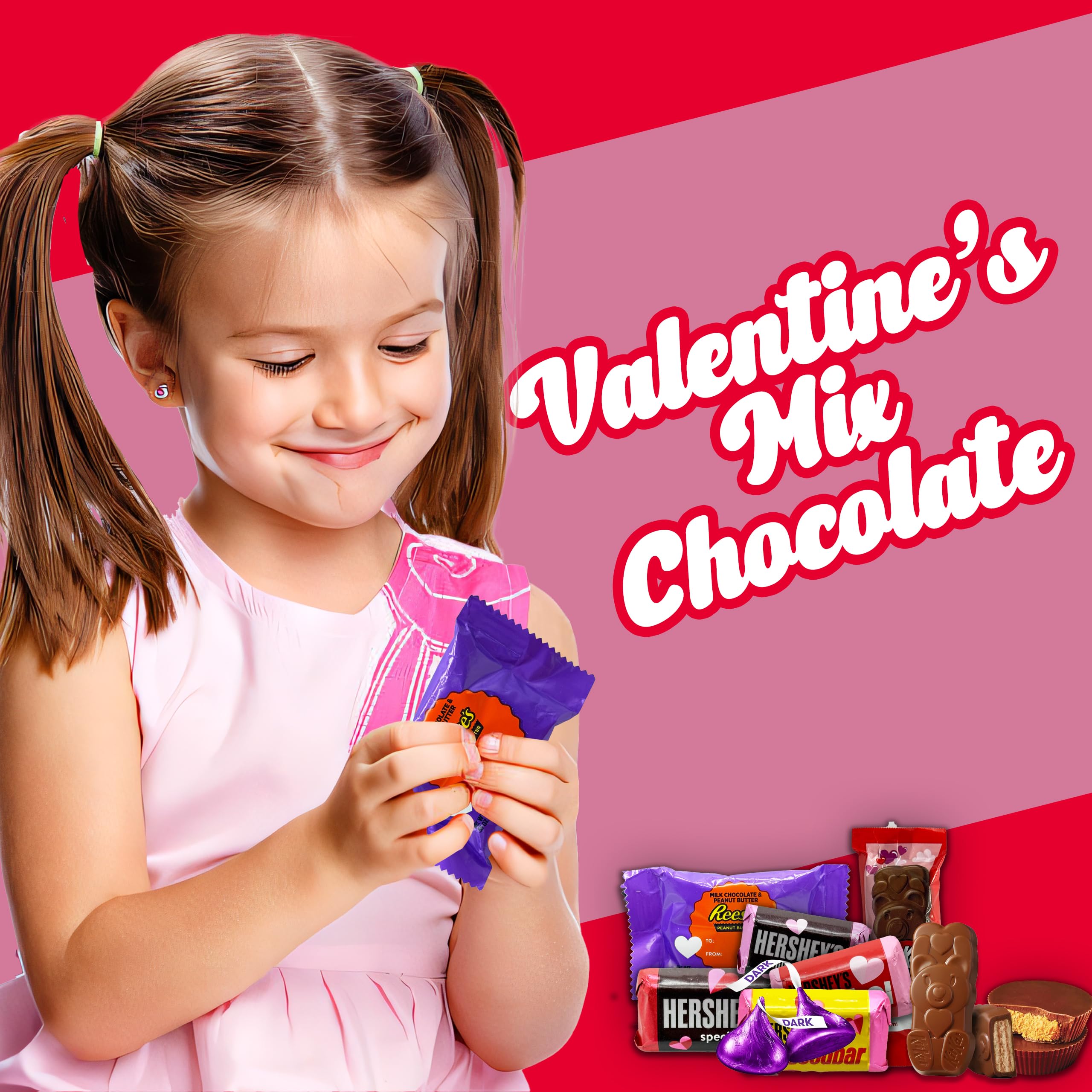 Valentine's Day Bulk Chocolate Candy - 5lb Assorted Individually Wrapped Heart Shaped Milk Chocolates for Classroom Parties, Friendship Exchanges & Gift Giving - Red & Pink Candy Mix with Twizzlers - Perfect for School Events, Office Celebrations & Romantic Gifts