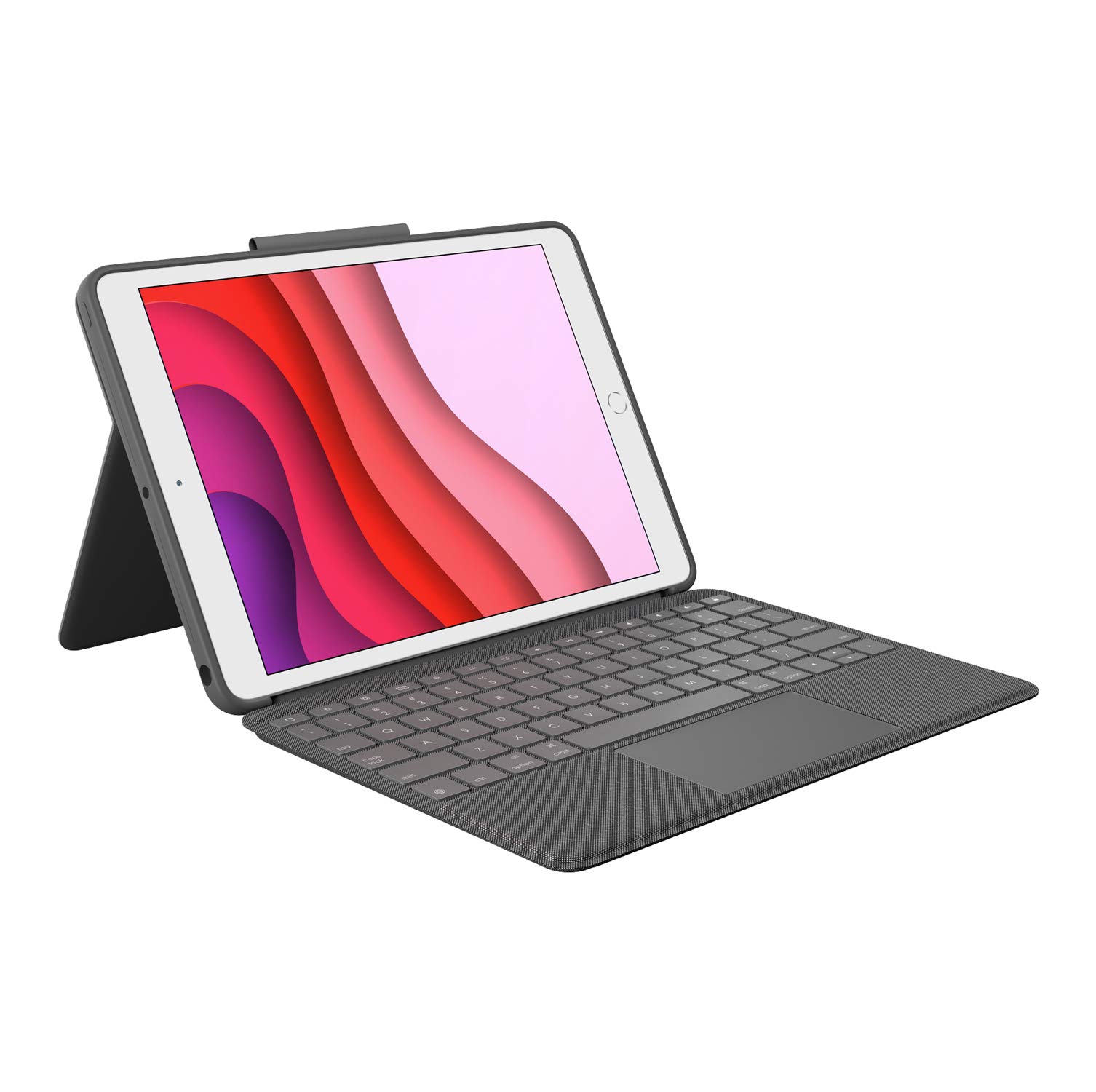 Logitech Combo Touch Keyboard Case for iPad 7th/8th/9th Gen - Backlit Keyboard with Precision Trackpad, Smart Connector, German QWERTZ Layout - Black | Perfect for Work, Study & Creative Projects