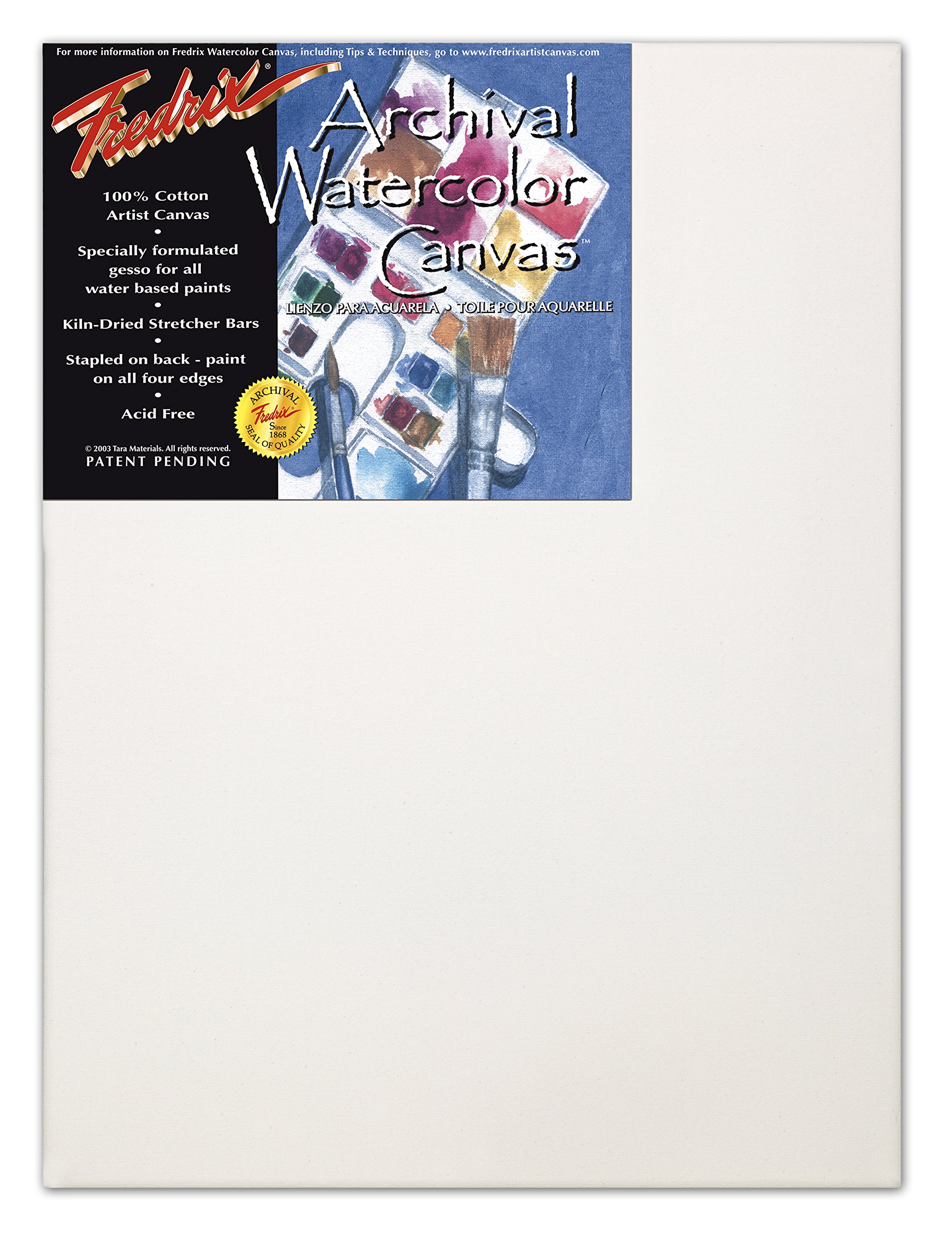 Fredrix 5538 Stretched Watercolor Canvas 18x24 Inch - Premium Artist Canvas for Painting, Perfect for Watercolor, Acrylic & Oil Paintings - Ideal for Studio, Classroom & Home Art Projects