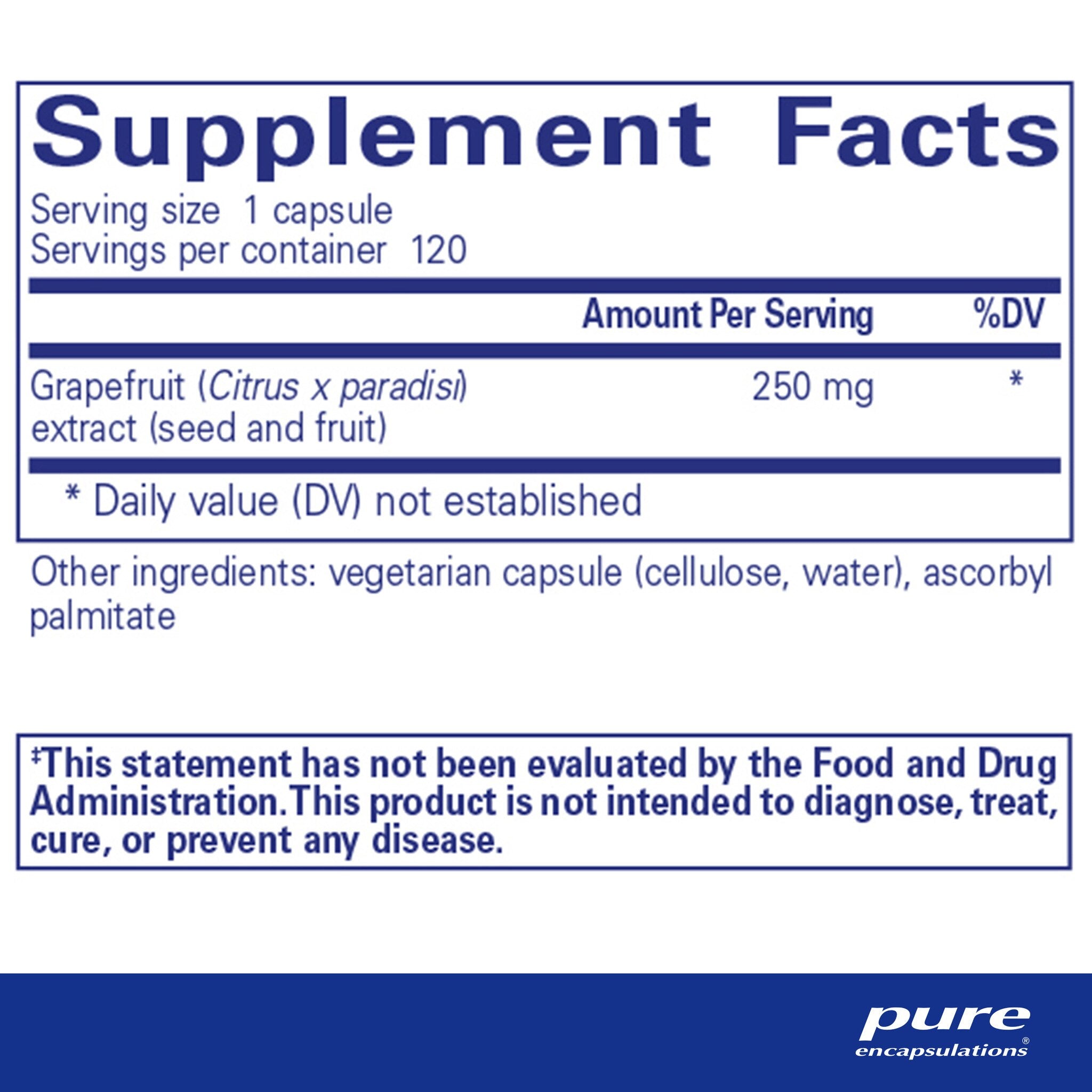 Pure Encapsulations Grapefruit Seed Extract Supplement 250mg | Natural Immune Support & Antioxidant | Vegan, Non-GMO | For Daily Wellness & Digestive Health