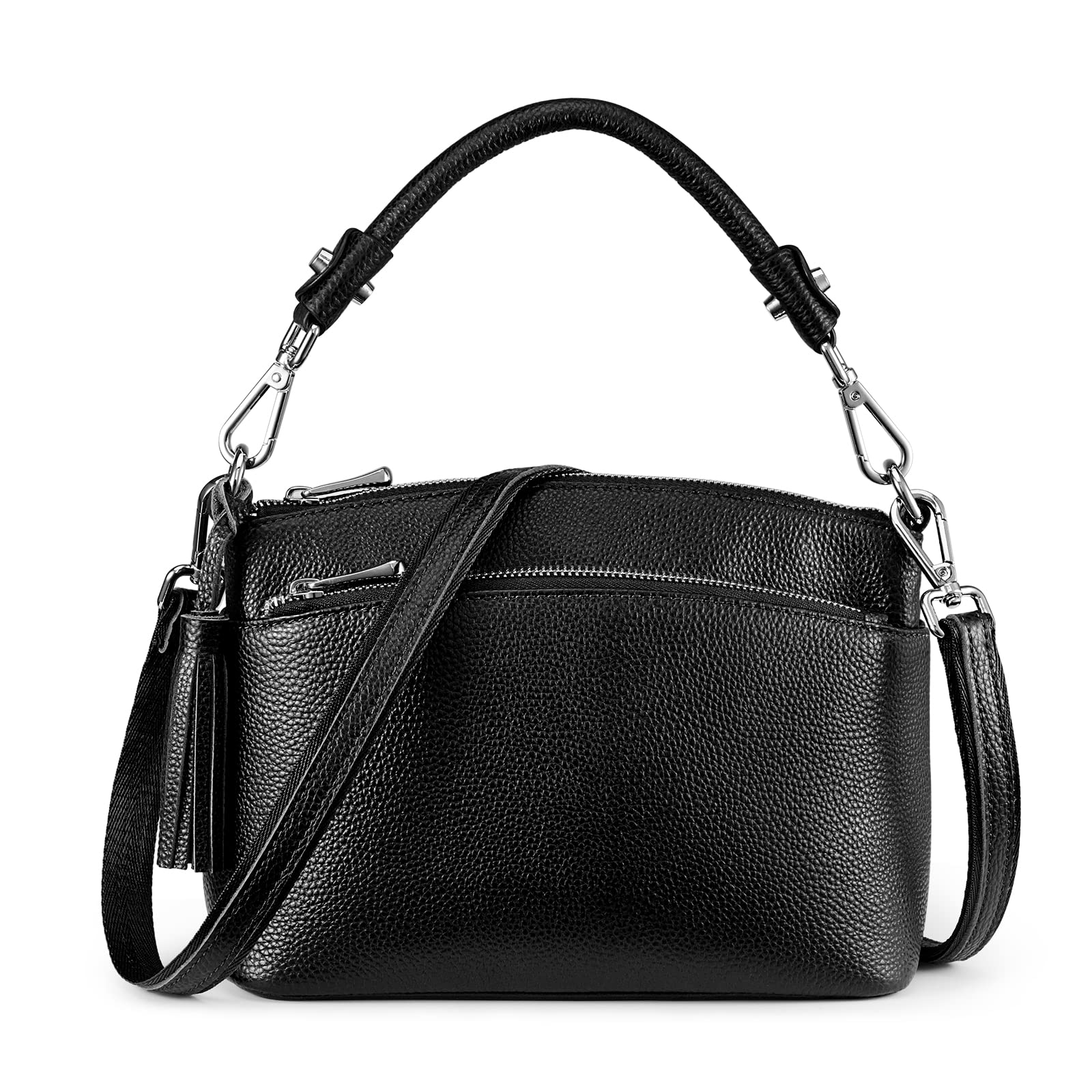 Genuine Leather Top Handle Handbag for Women - Small Shoulder Bag & Crossbody Purse - Perfect for Work, Travel & Everyday Use
