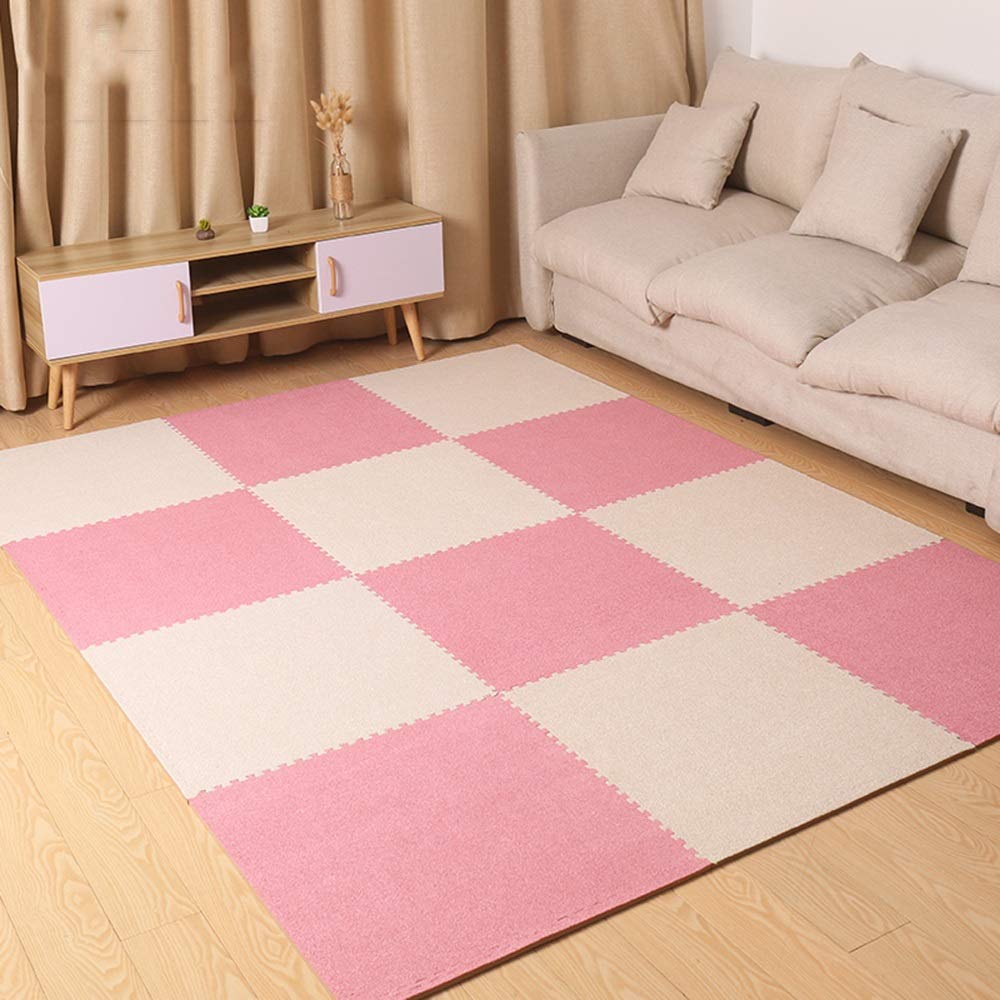 QFFL Baby Play Mat - 30x30cm Soft Double Layer Foam Puzzle Floor Mat with Borders, 16-Piece Non-Toxic Playmat for Infants & Toddlers - Perfect for Crawling, Yoga, Gym, Playroom & Nursery Floor Protection