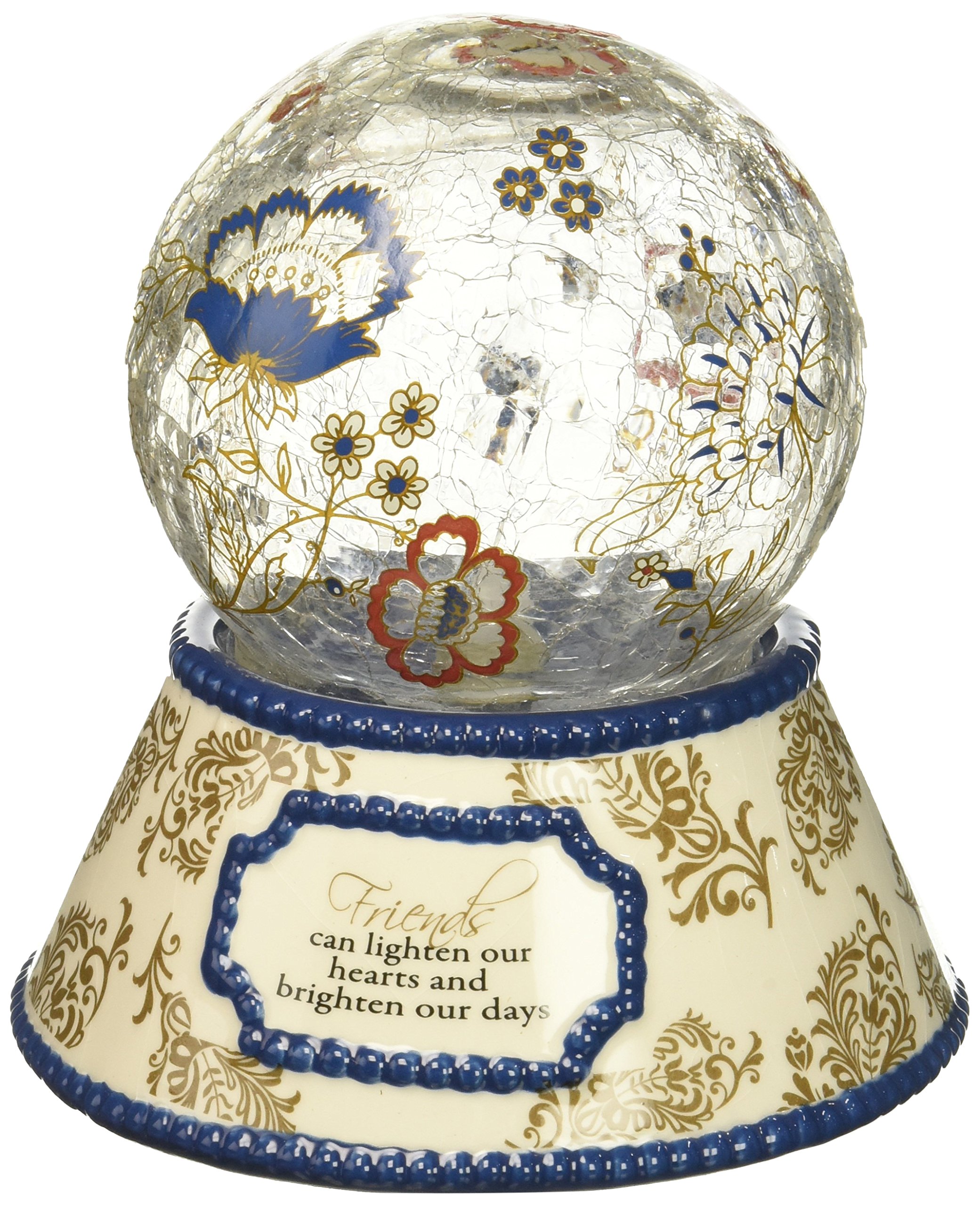 Blue and Brown Tea Light Candle Holder - 5-Inch Tall Up Words Design with Included Tea Light - Perfect for Home Decor, Gifts, and Creating Cozy Atmosphere