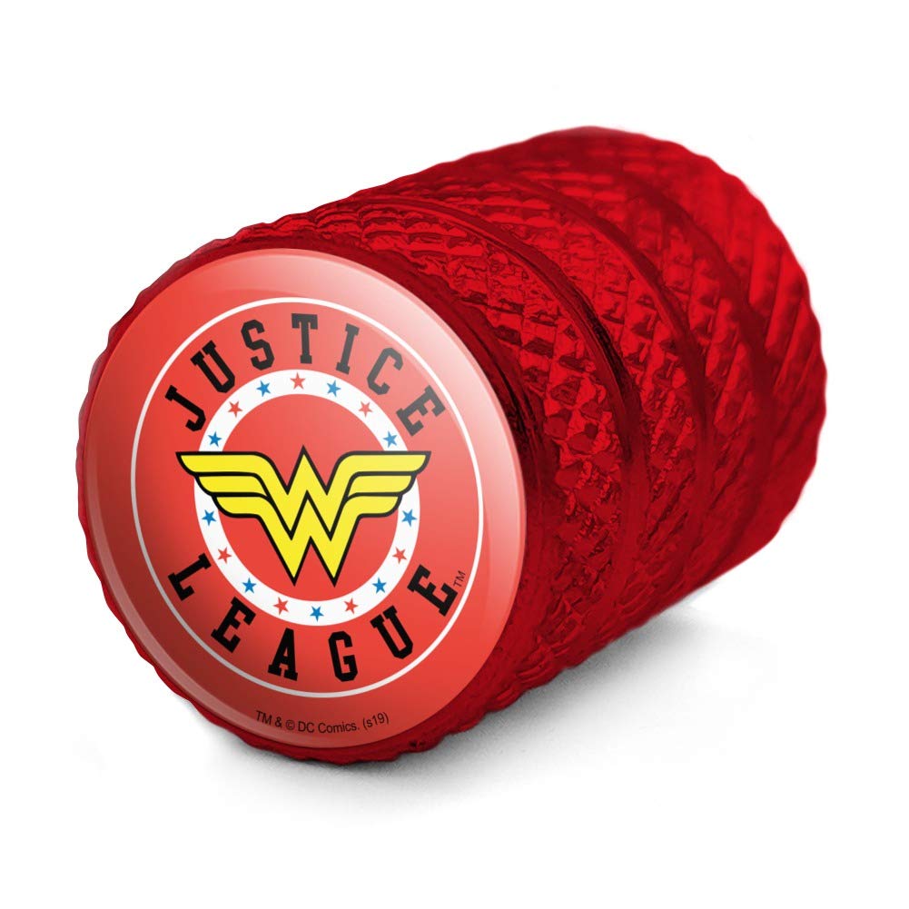 Justice League Wonder Woman Logo Aluminum Valve Stem Caps - DC Comics Superhero Tire Accessories for Cars, Trucks & SUVs - Perfect for DC Fans & Auto Enthusiasts