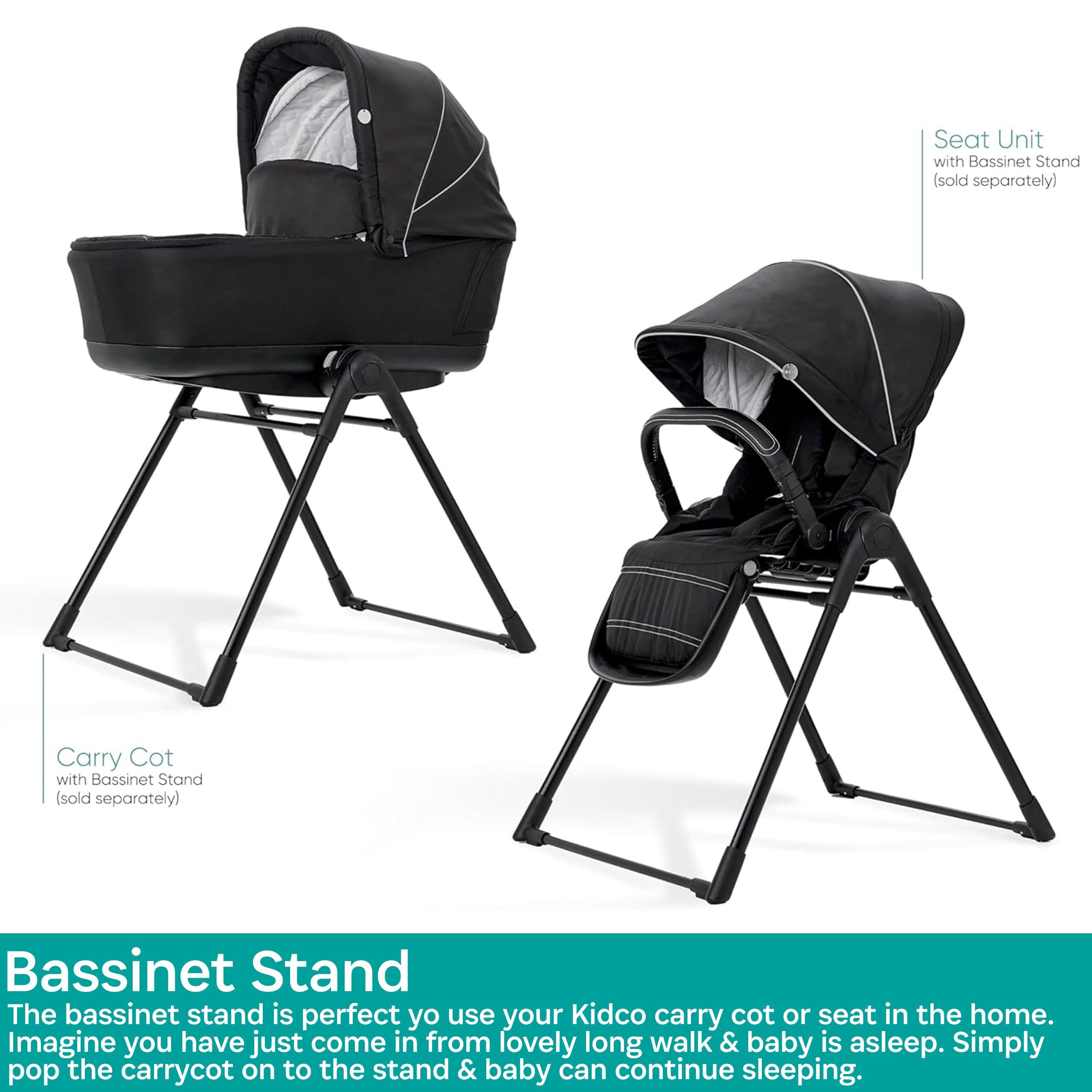 KidCo Uno+ Portable Bassinet Stand - Lightweight & Adjustable for Uno+ Carry Cot | Perfect for Travel, Nursery, and On-the-Go Parenting