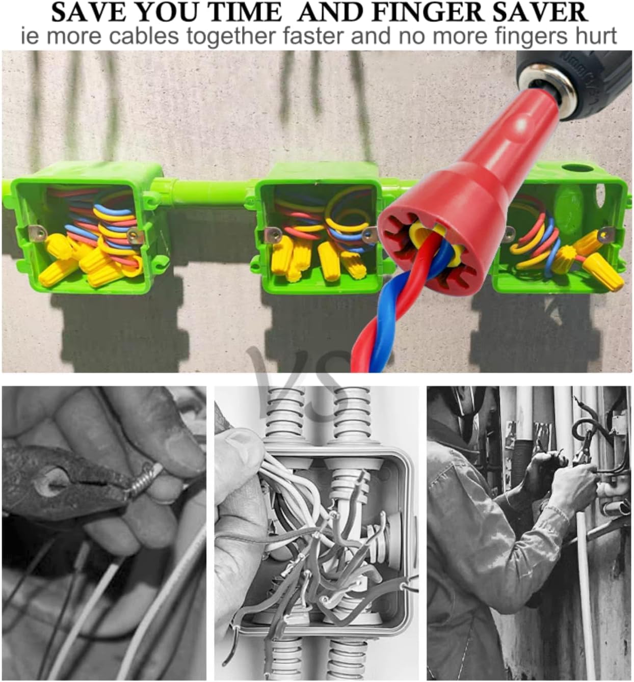 Electric Drill Wire Twister Tool - 1PCS Red Fast Wire Twisting Tool with 1/4