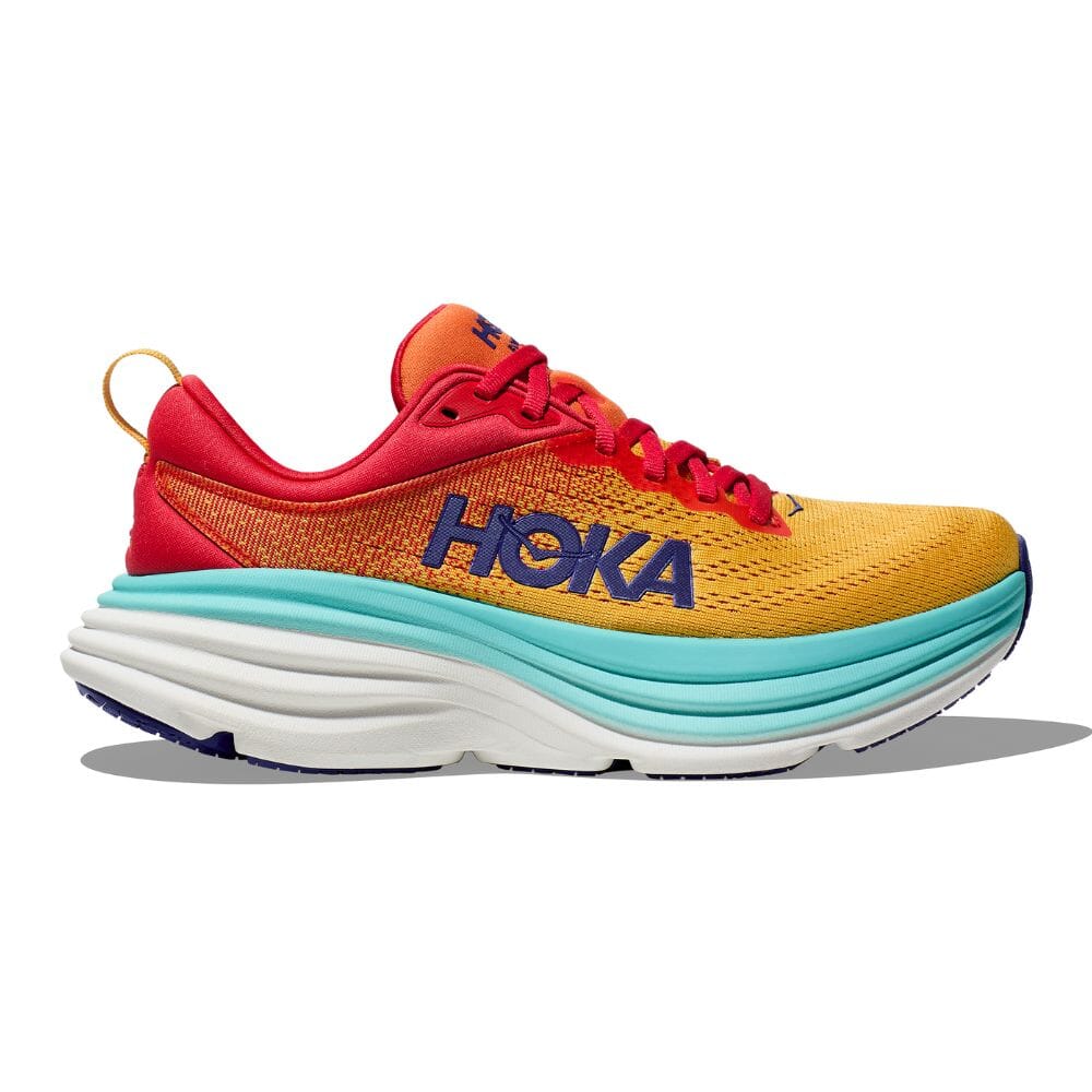 Hoka Men's Bondi 8 Running Shoes - Lightweight Cushioned Sneakers for Marathon, Jogging & Walking - Breathable Mesh Upper with Maximum Support & Comfort