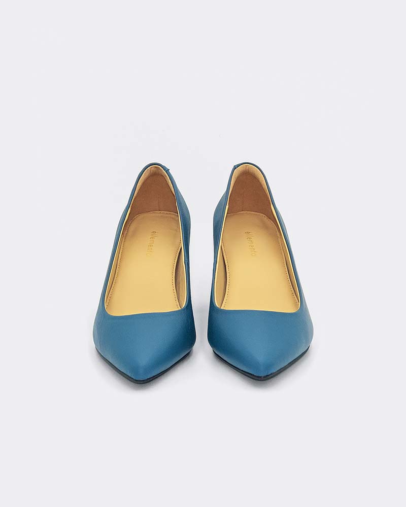 Blue K Leather Block Heel Pumps for Women - Comfortable Office Work Shoes & Stylish Dress Pumps for Party, Wedding & Business Events