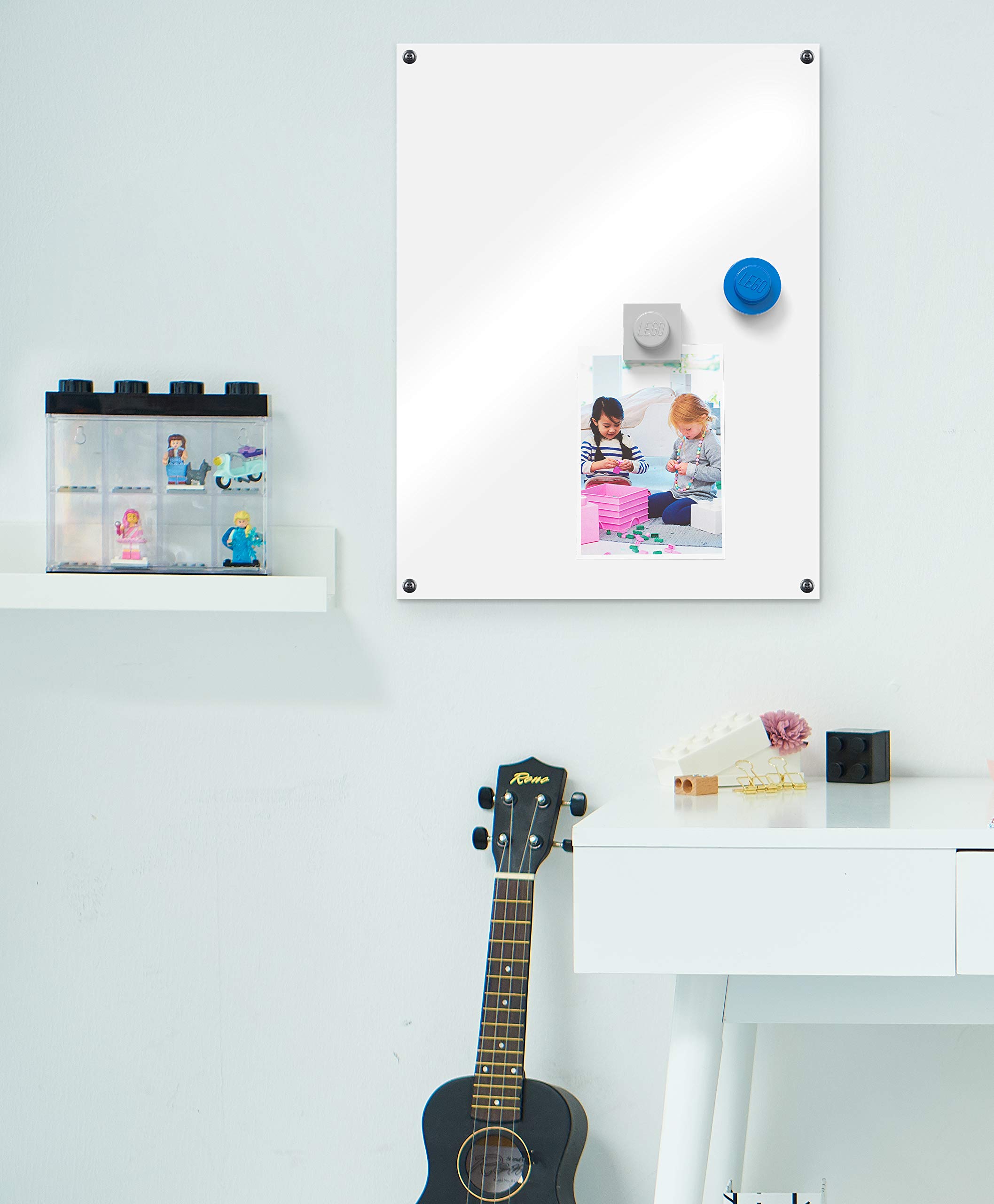 LEGO Magnet Set for Fridge & Whiteboard - 2 Piece Bright Red Magnetic Building Blocks (Model: 40101730) - Perfect for Kids' Rooms, Offices & Creative Spaces
