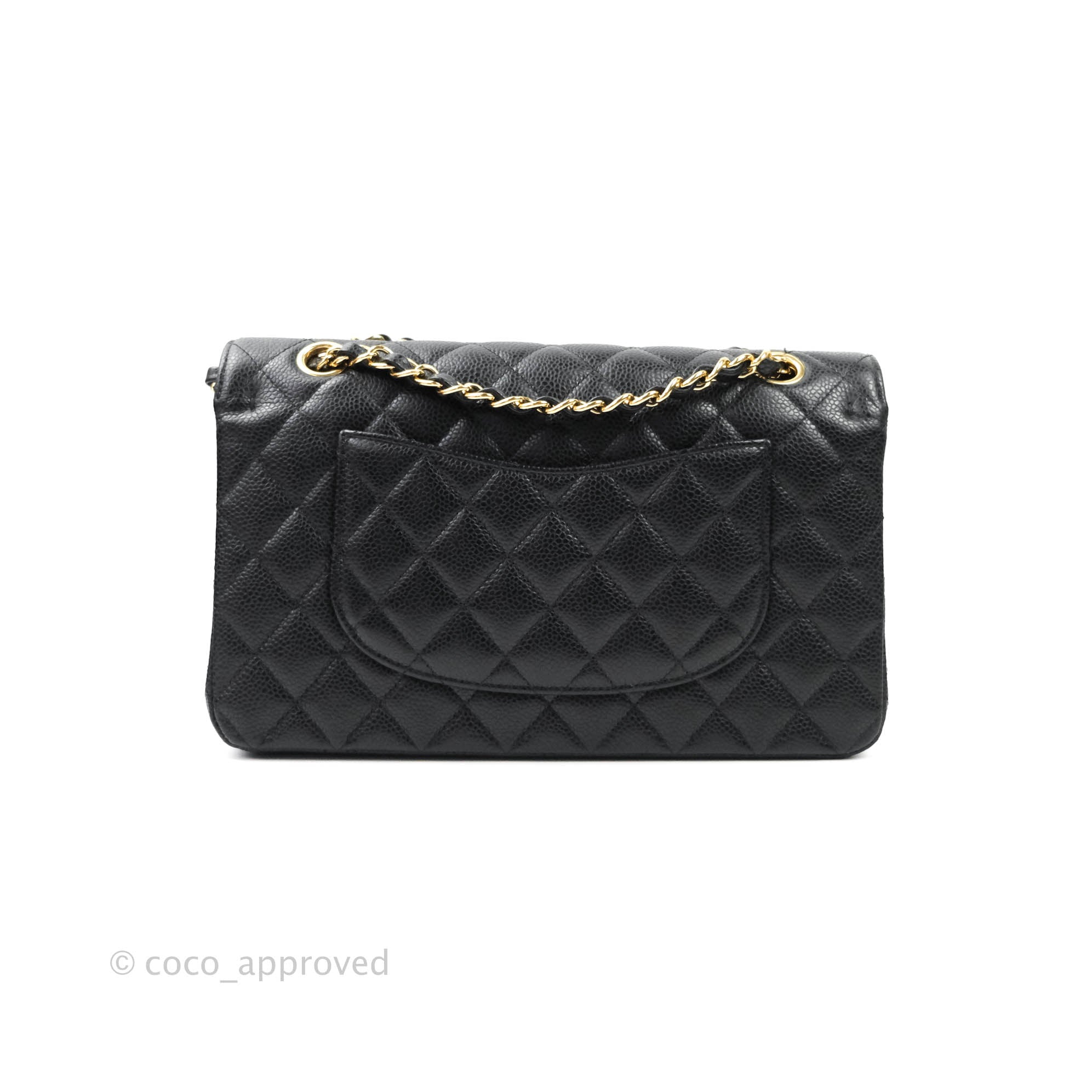 Chanel Classic Medium Double Flap Bag Black Caviar Leather with Gold Hardware - Luxury Shoulder Bag for Women, Perfect for Work, Parties & Special Occasions