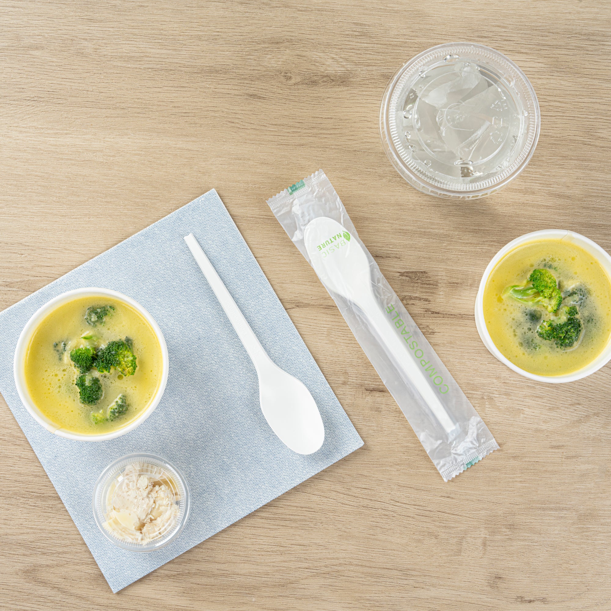 Eco-Friendly White CPLA Compostable Spoons - Heat Resistant, Biodegradable Cutlery (250 Count) - Perfect for Parties, Picnics & Sustainable Dining