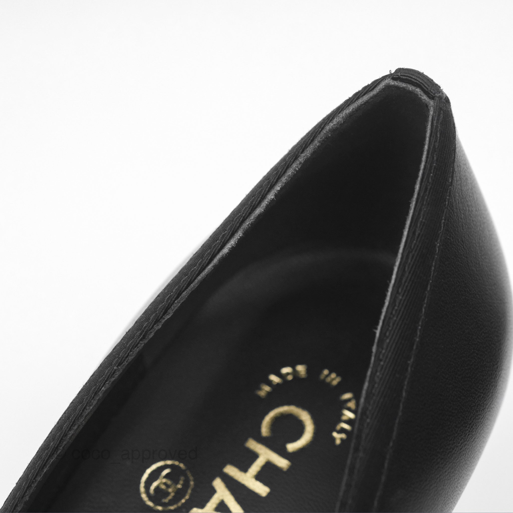 Chanel Classic CC Black Lambskin Heels Women's Size 39.5 - Luxury High Heel Pumps for Evening Parties & Formal Events