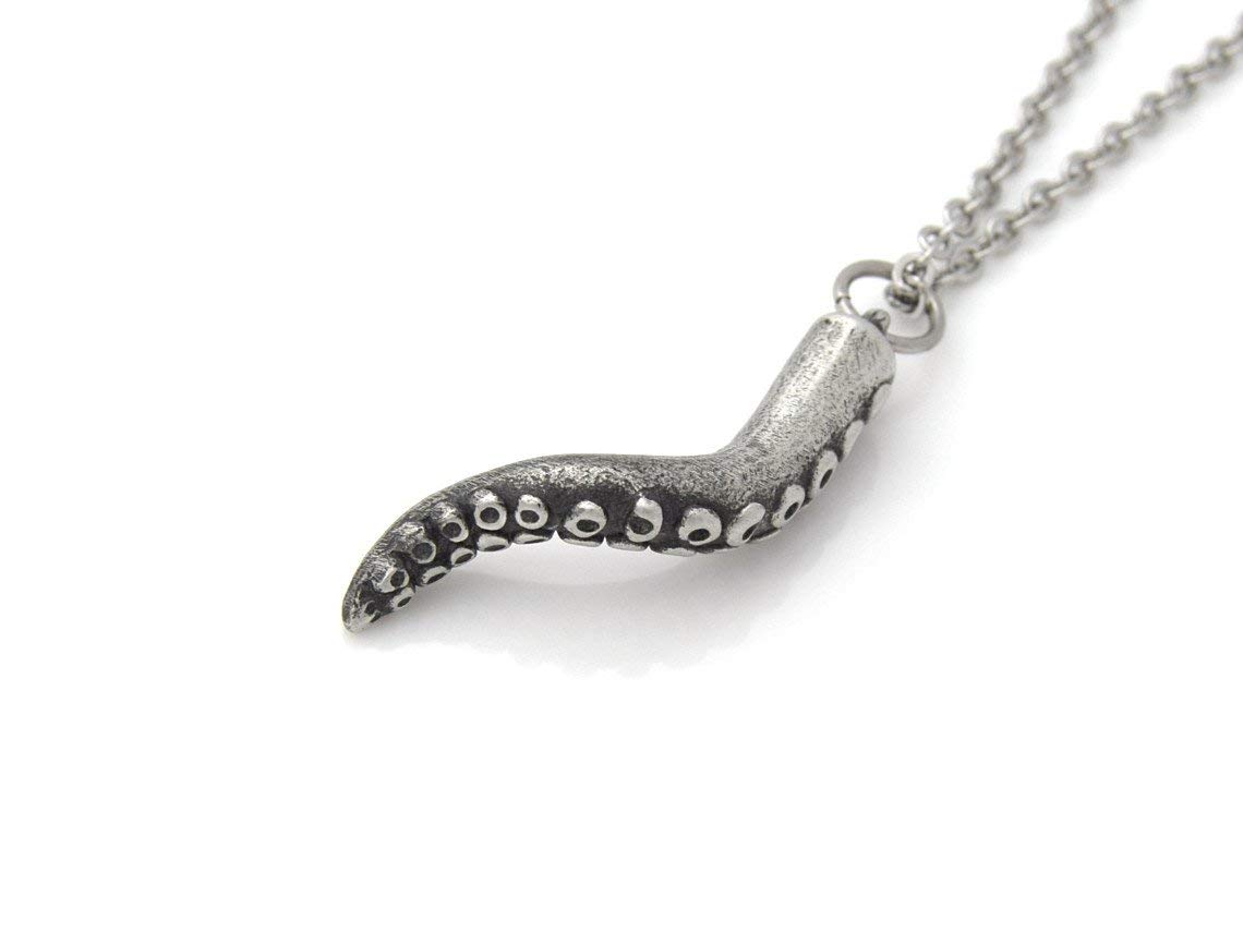 Unique Octopus Tentacle Pendant Necklace - Handmade Squid Arm Charm Jewelry for Women - Perfect for Beach Parties, Ocean-Themed Events & Boho Fashion