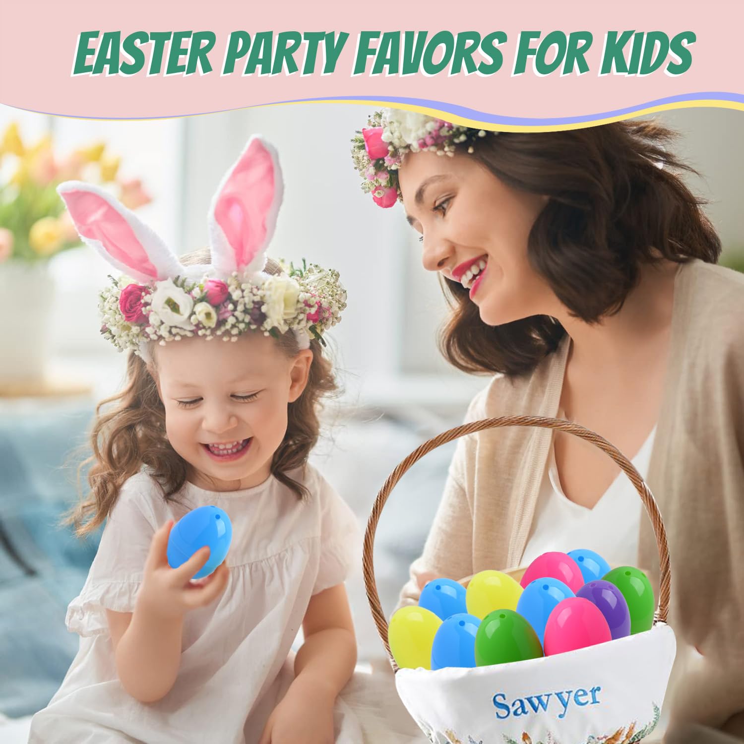 48 Pack Prefilled Easter Eggs with Mini Toys Inside - Pop Fidget Keychain, Mochi Squishy Toys for Kids - Easter Basket Stuffers, Party Favors, Egg Hunt Prizes & Classroom Events - Perfect for Easter Celebrations, Birthday Gifts & Sensory Play