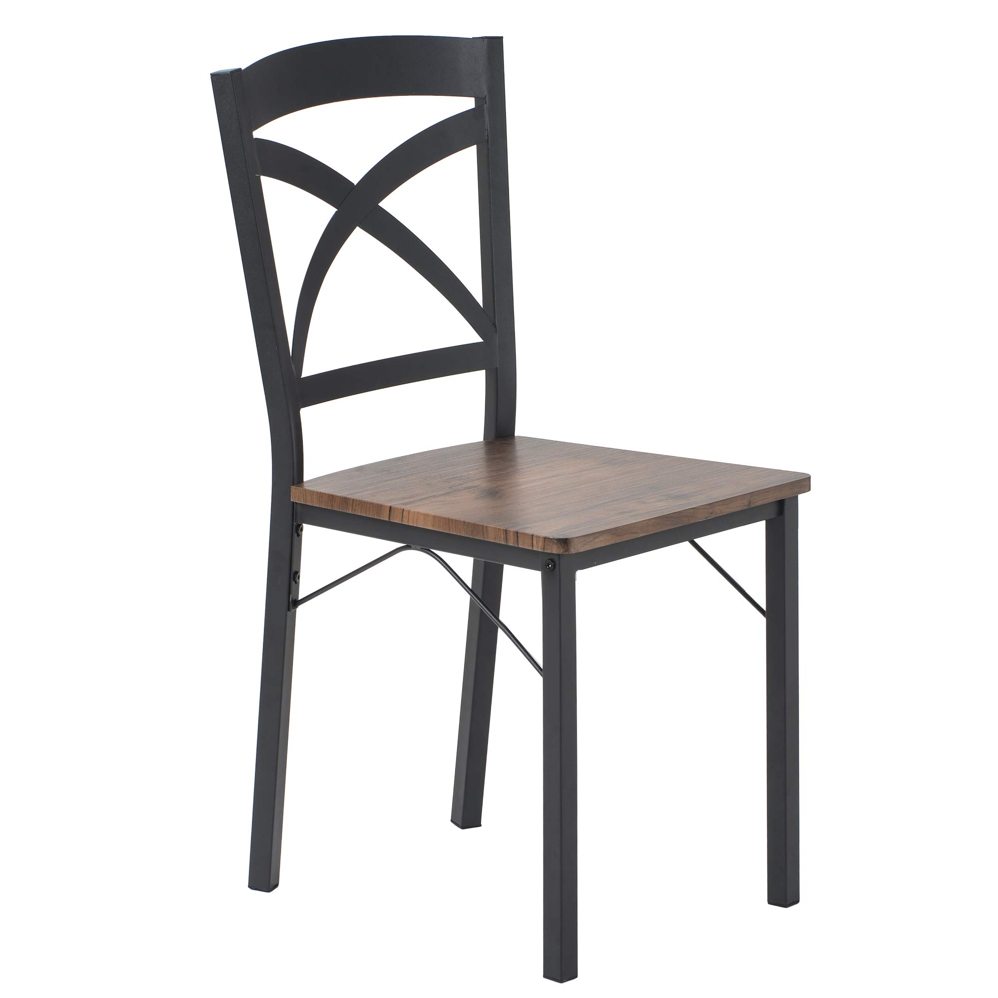 Goujxcy 5-Piece Industrial Dining Table Set - Solid Wood Table with Metal Frame & 4 Matching Chairs - Rustic Kitchen Dining Set for 4 People - Perfect for Small Spaces, Apartments & Farmhouse Style Homes