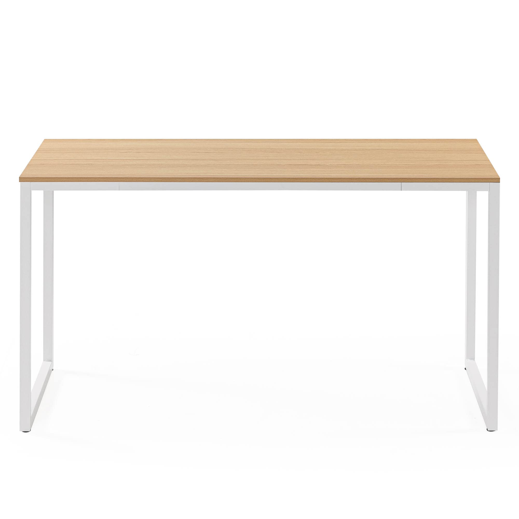 ZINUS Jennifer 55 Inch White Frame Computer Desk - Sturdy Office Workstation & Dining Table with Easy Assembly (Natural Wood Finish) - Perfect for Home Office, Study Room & Small Space Dining
