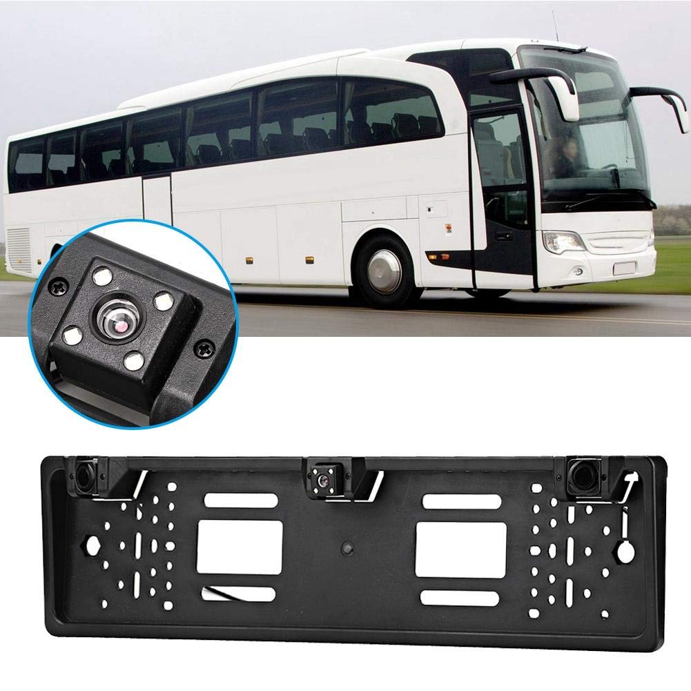 Tbest ABS European License Plate Frame with 12-LED Backup Camera & Parking Sensor - Universal Car Accessories for Safe Reversing & Parking | Ideal for Night Driving, Tight Parking & Rear Visibility
