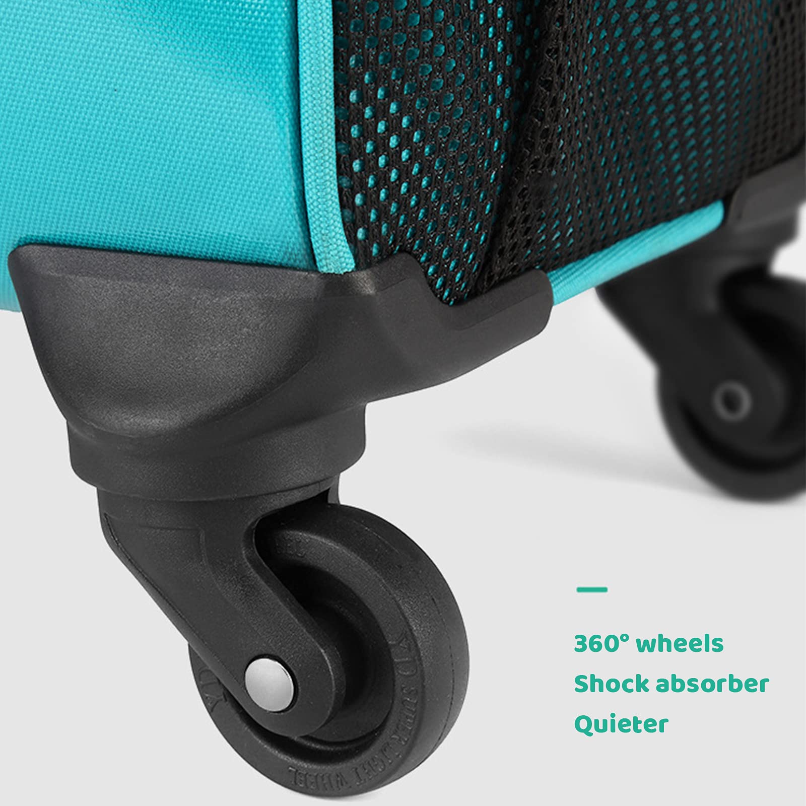 Expandable Pet Rolling Travel Carrier with Wheels - Soft Sided Pet Stroller Bag for Dogs & Cats - Breathable Mesh Ventilation Windows & Telescopic Handle - Perfect for Air Travel, Road Trips & Vet Visits
