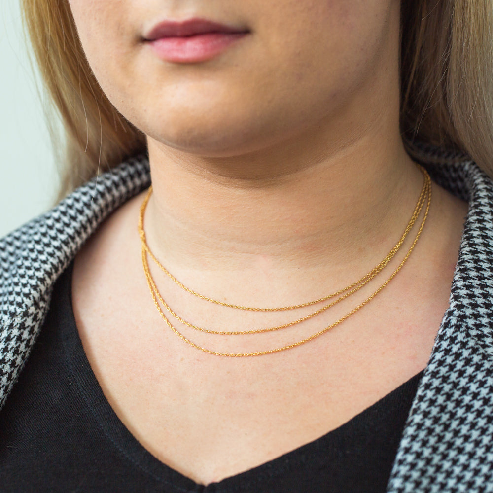9ct Gold Silver Filled 43cm Necklace for Women - Elegant Layering Piece for Everyday Wear & Special Occasions